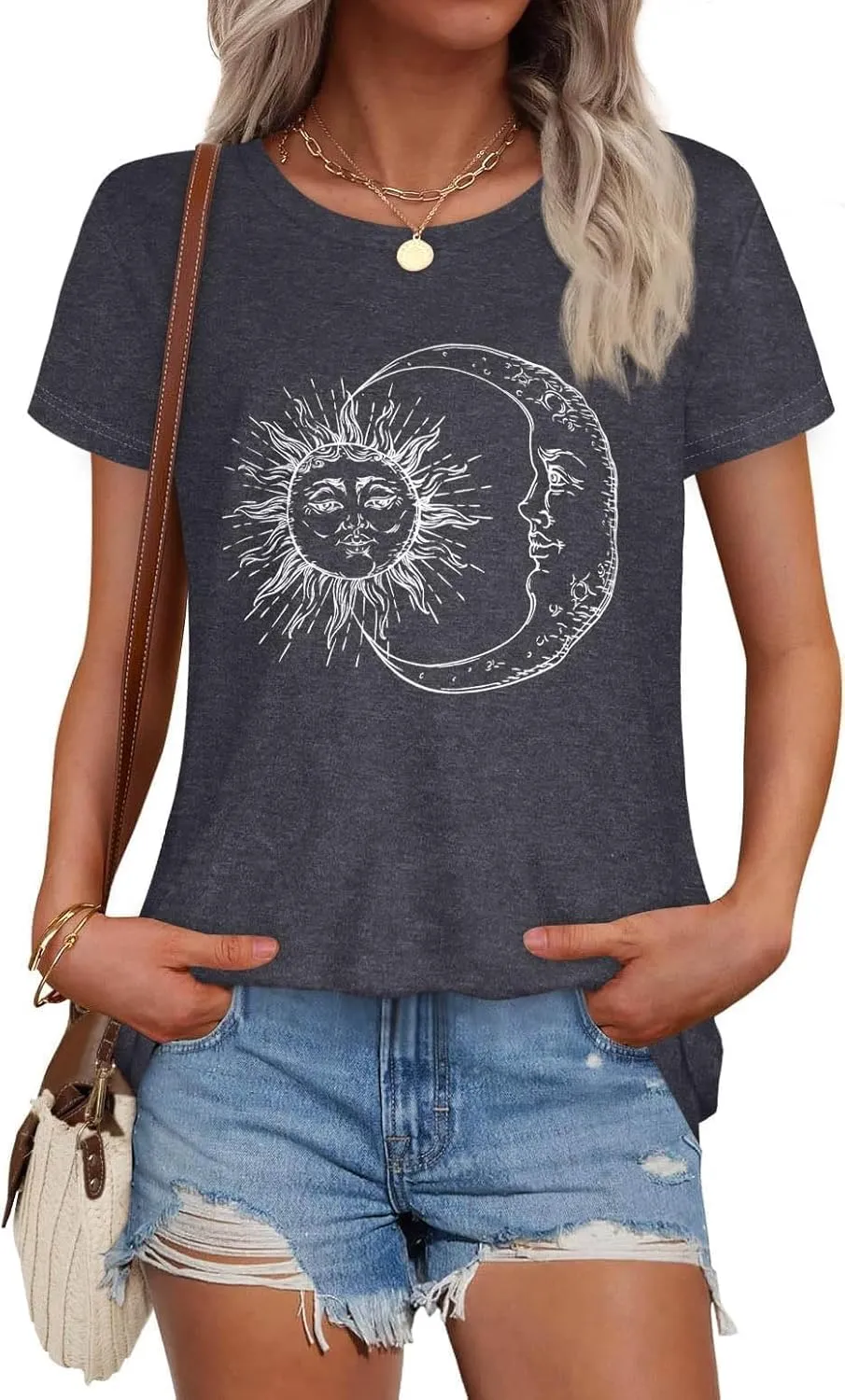 T Shirts for Women Summer Short Sleeve Crewneck Casual Cute Graphic Basic Tees Tops