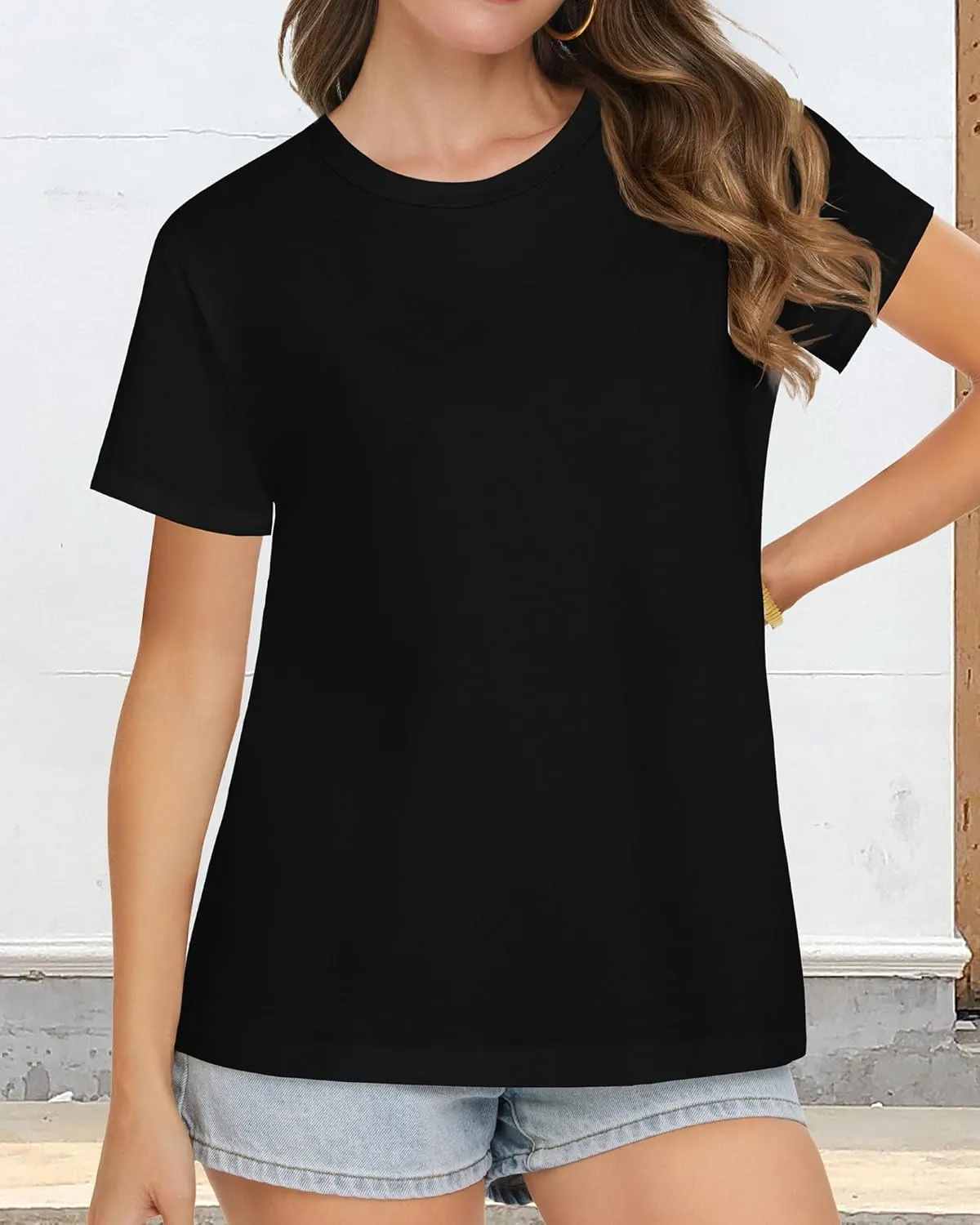 T Shirts for Women Summer Short Sleeve Crewneck Casual Cute Graphic Basic Tees Tops