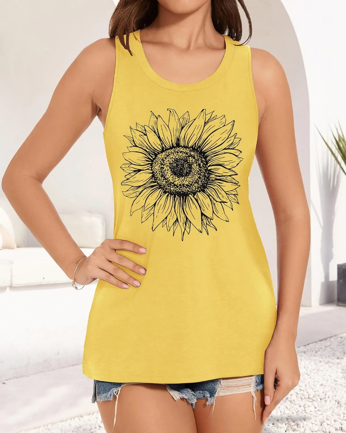 Tank Tops for Women Racerback Summer Sleeveless Casual Graphic Basic Top Shirts