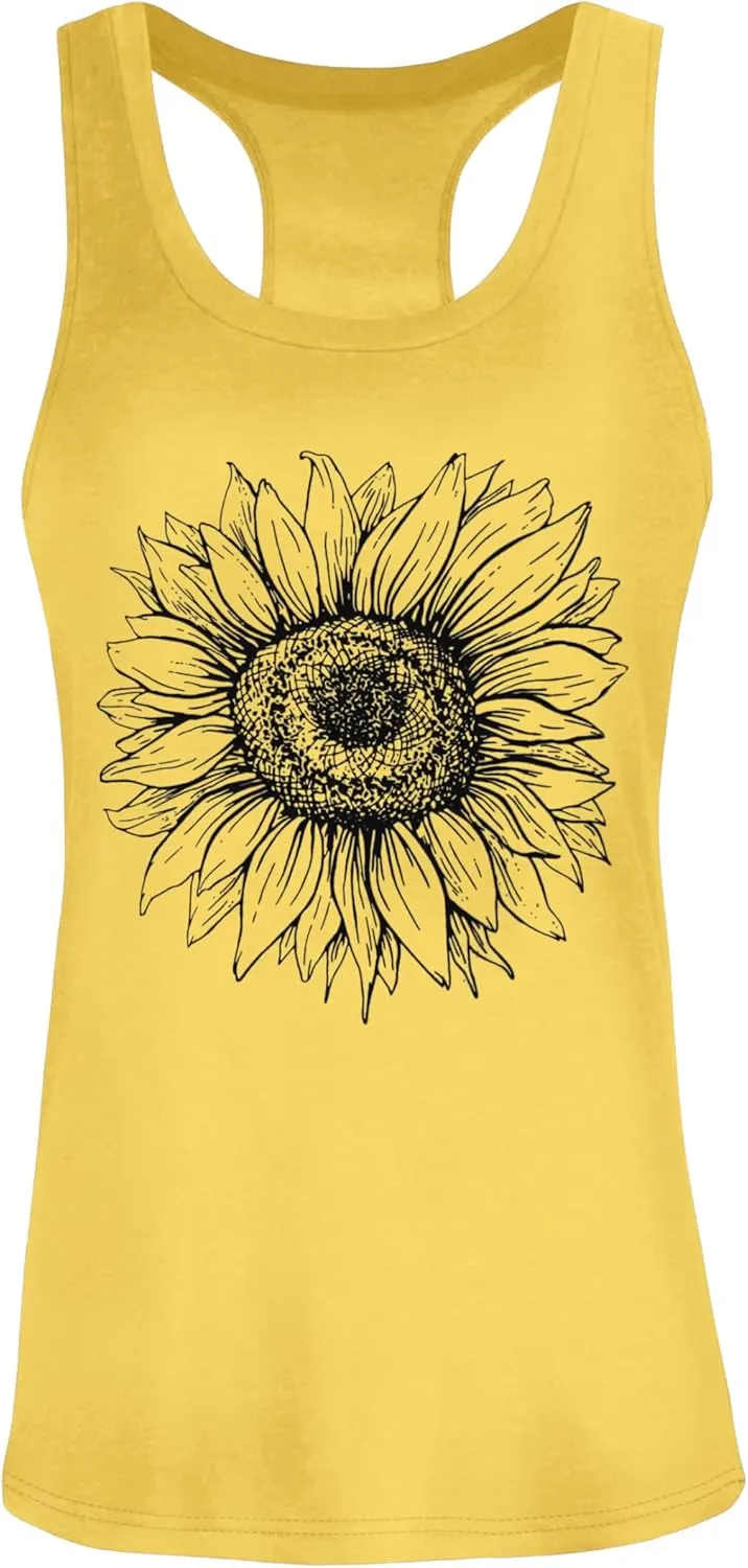 Tank Tops for Women Racerback Summer Sleeveless Casual Graphic Basic Top Shirts
