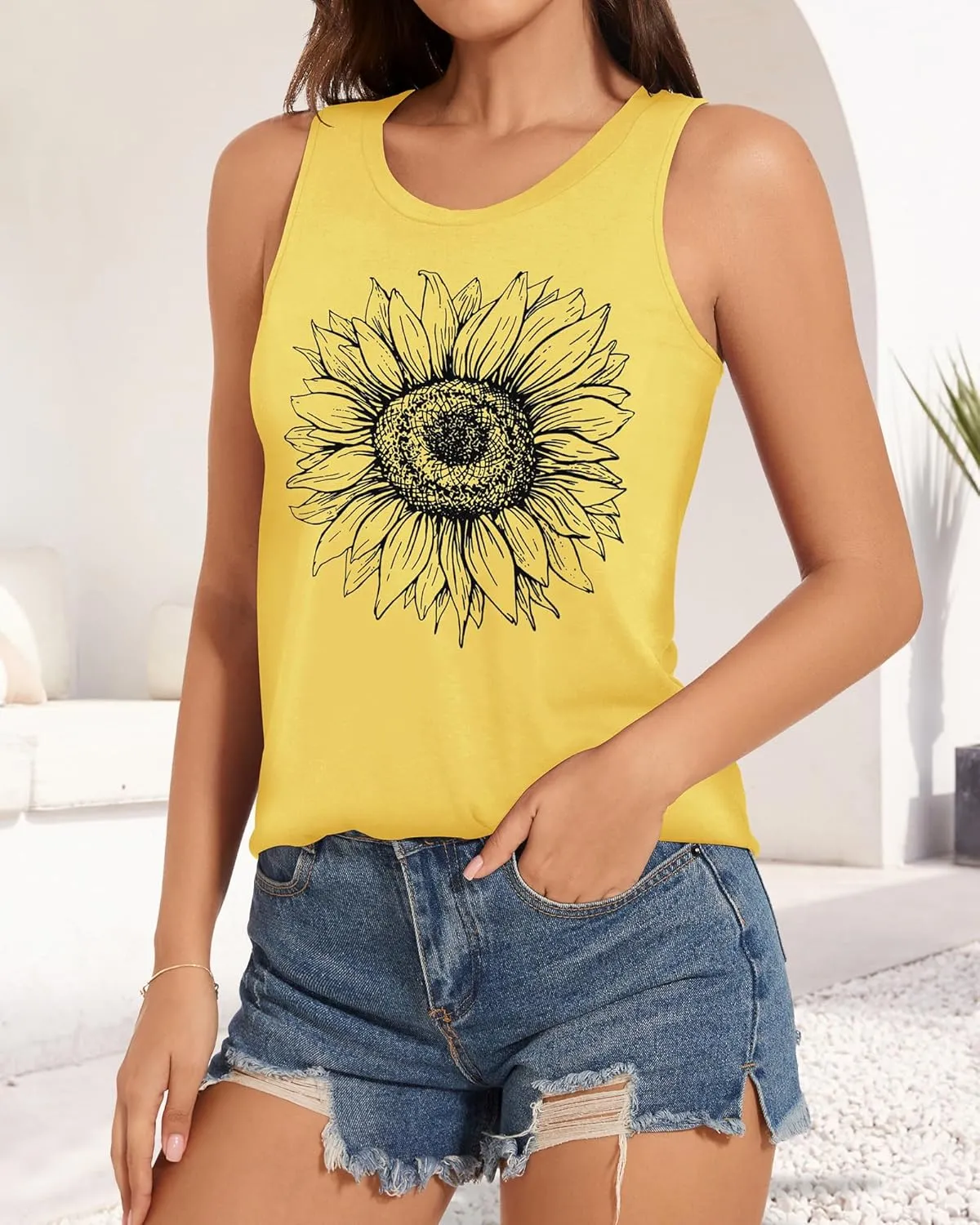Tank Tops for Women Racerback Summer Sleeveless Casual Graphic Basic Top Shirts
