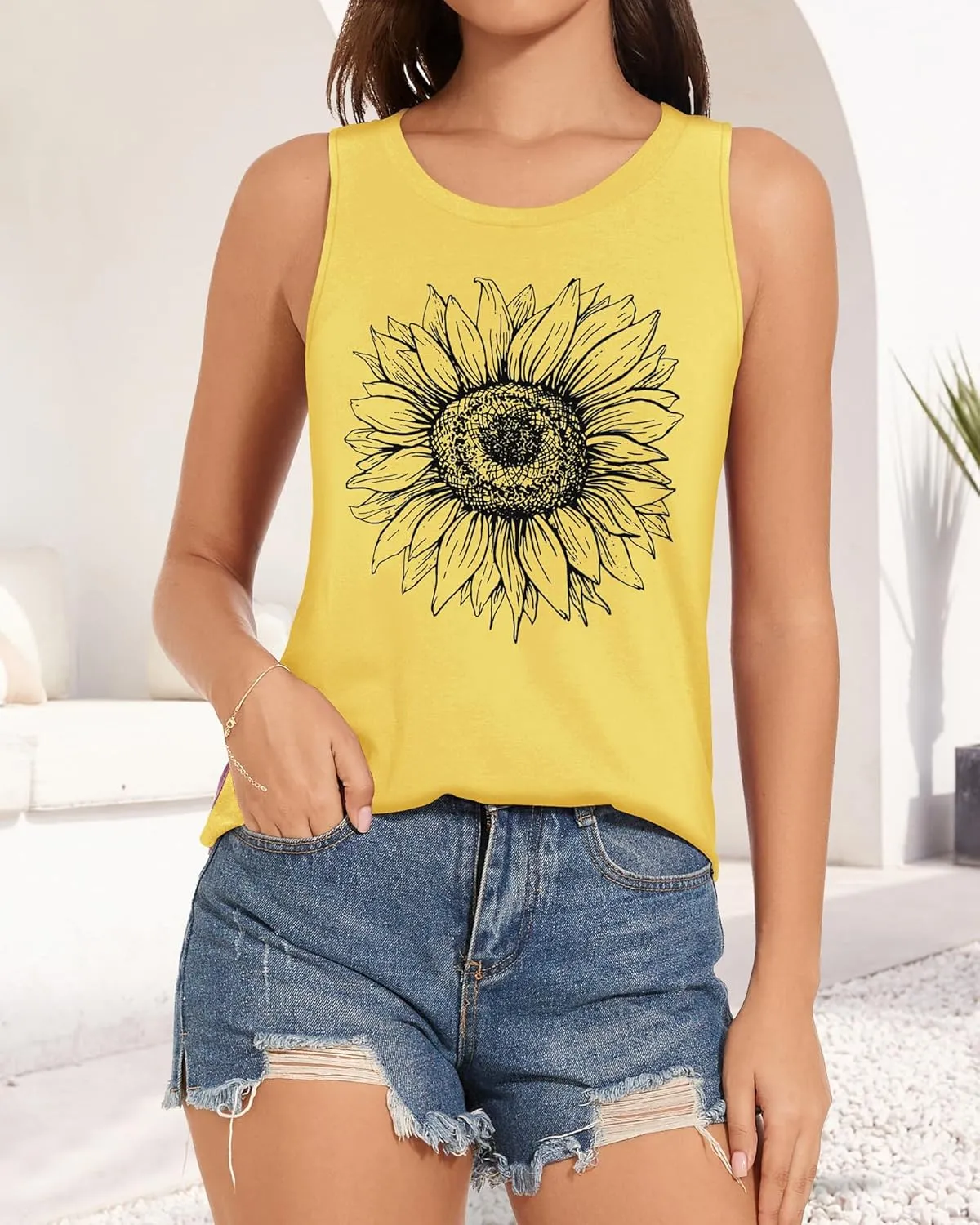 Tank Tops for Women Racerback Summer Sleeveless Casual Graphic Basic Top Shirts