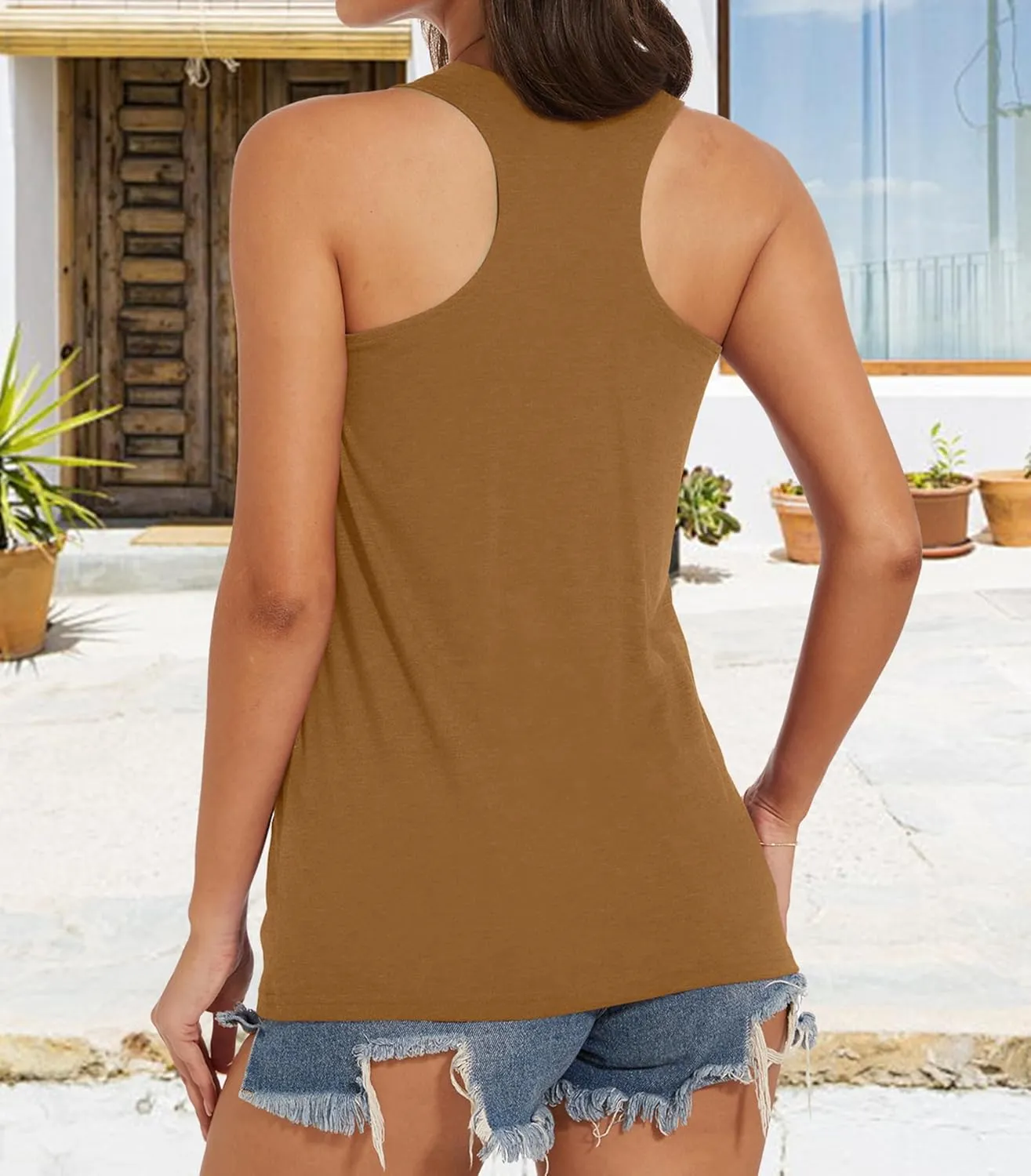 Tank Tops for Women Racerback Summer Sleeveless Casual Graphic Basic Top Shirts