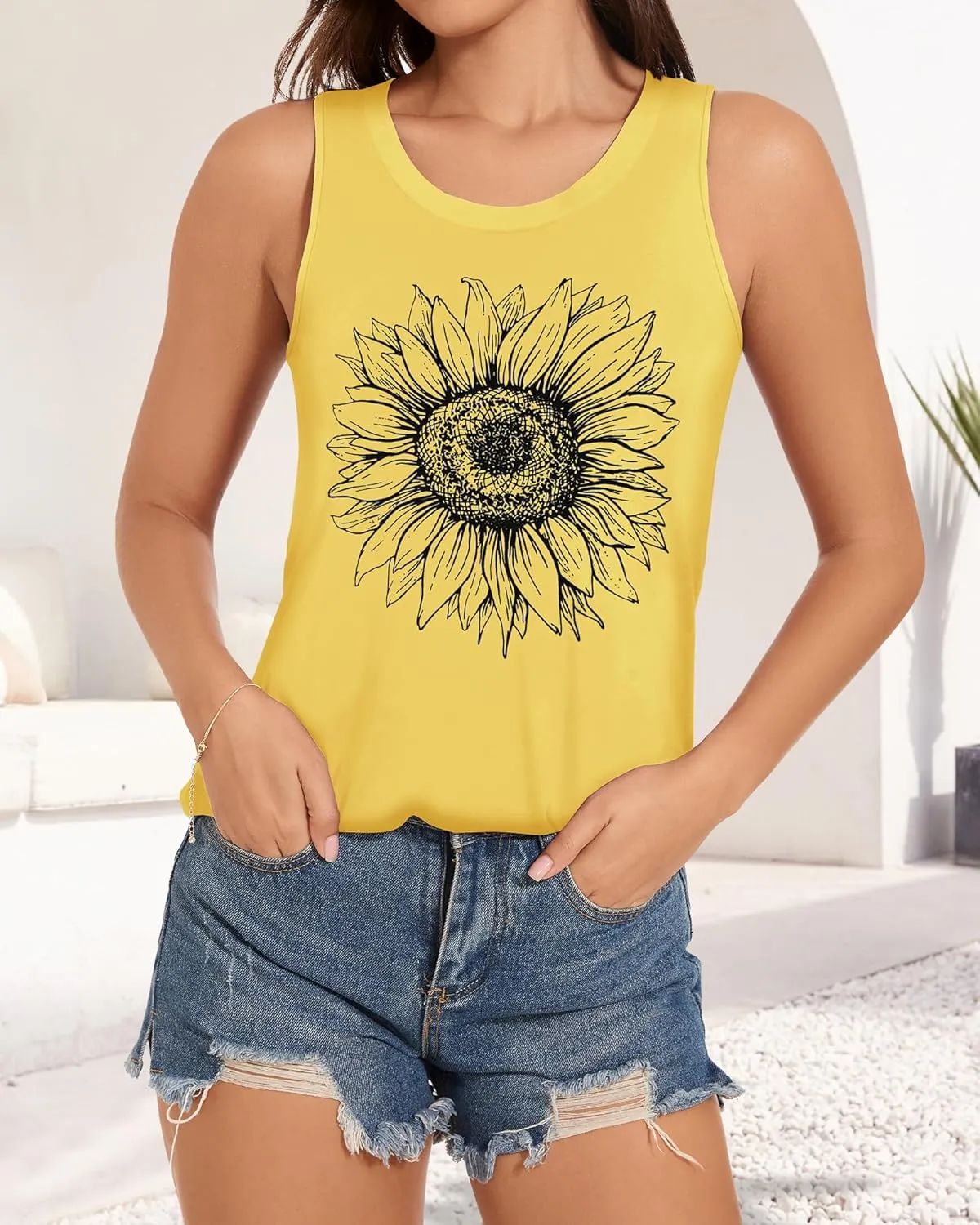 Tank Tops for Women Racerback Summer Sleeveless Casual Graphic Basic Top Shirts