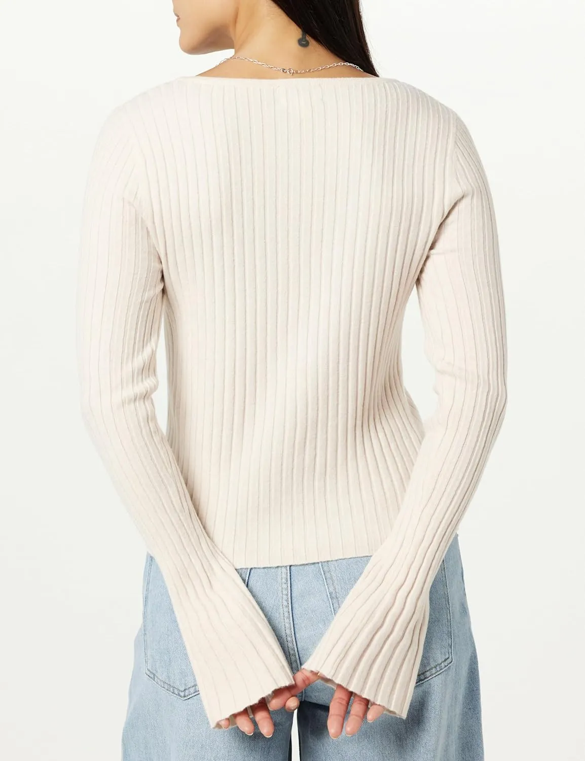 The Drop Women's Beatrice Bell Sleeve Scoop-Neck Sweater