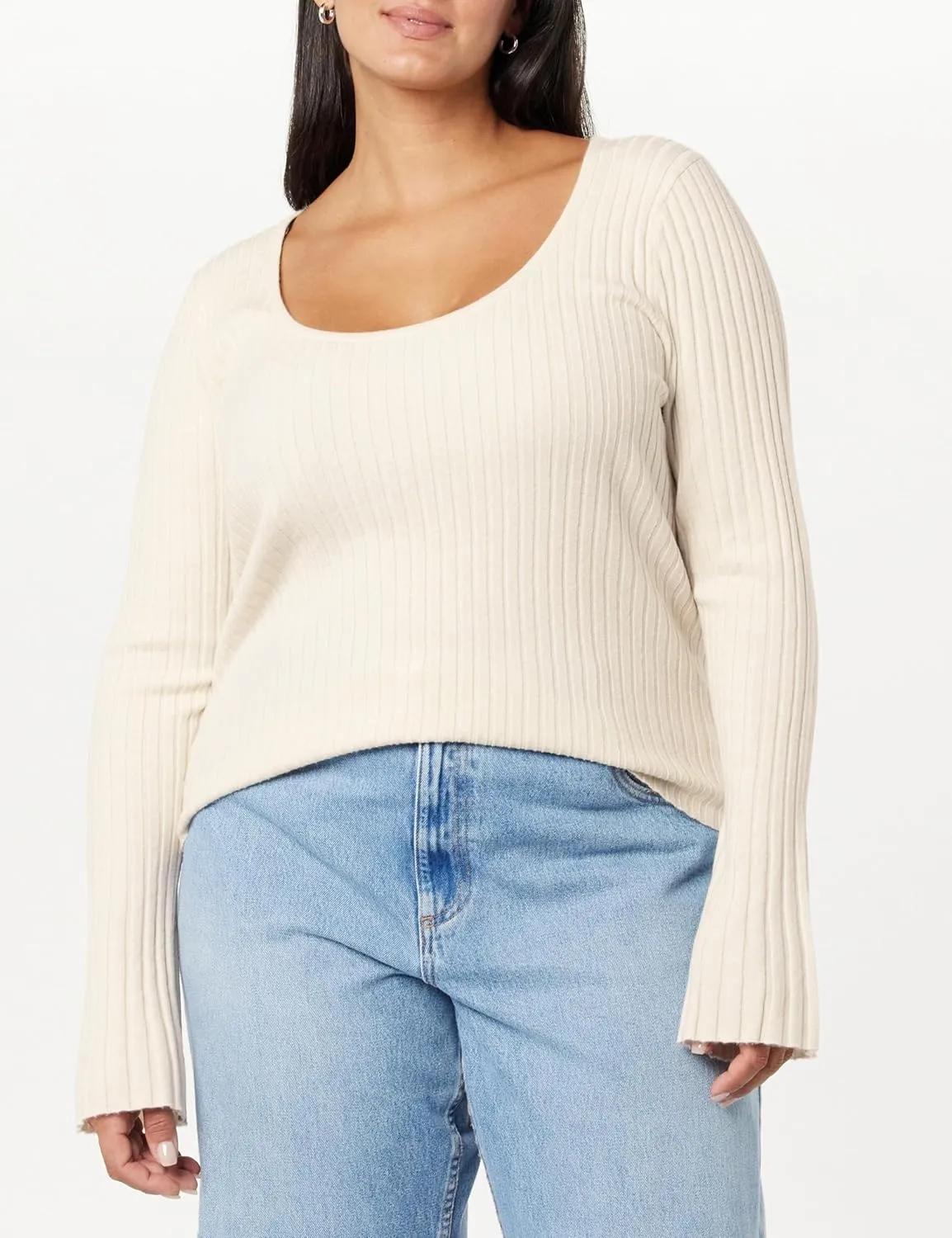 The Drop Women's Beatrice Bell Sleeve Scoop-Neck Sweater