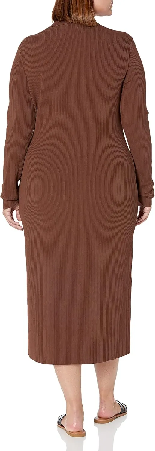 The Drop Women's Jaxon Rib Button Down Sweater Dress