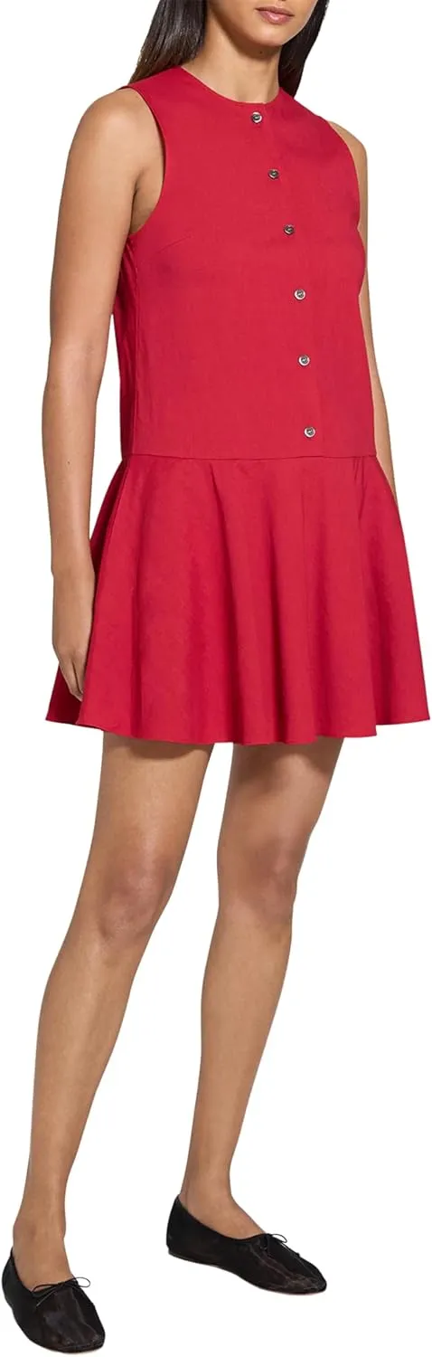 Theory Women's Linen Volume Mini Dress