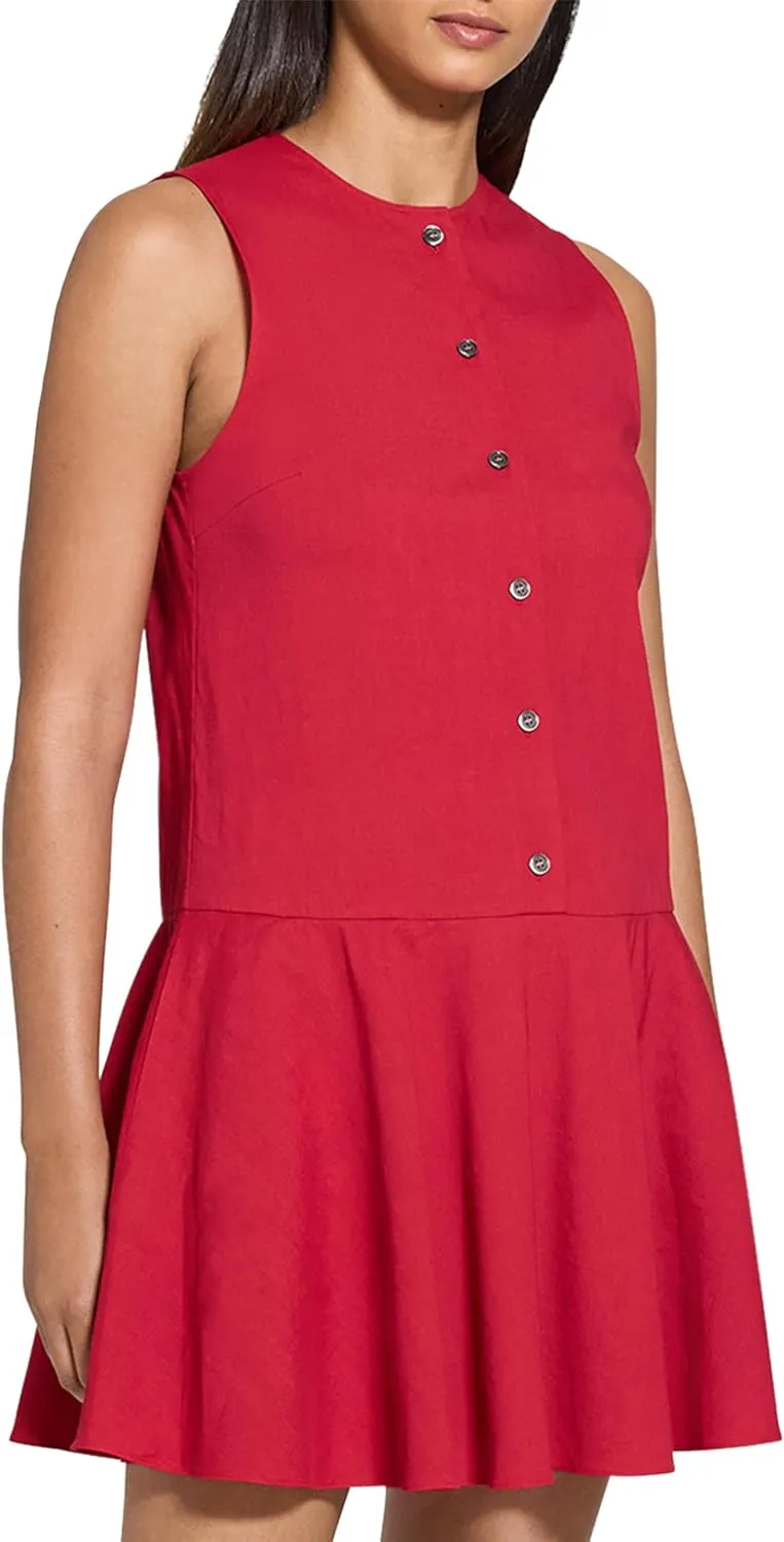 Theory Women's Linen Volume Mini Dress