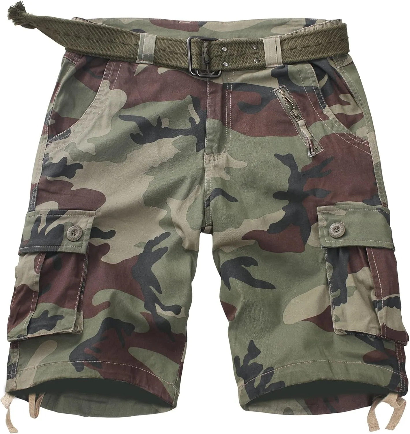 TRGPSG Women's Hiking Shorts, 7" Bermuda Cargo Shorts with 7 Pockets, Quick Dry, Breathable, Green