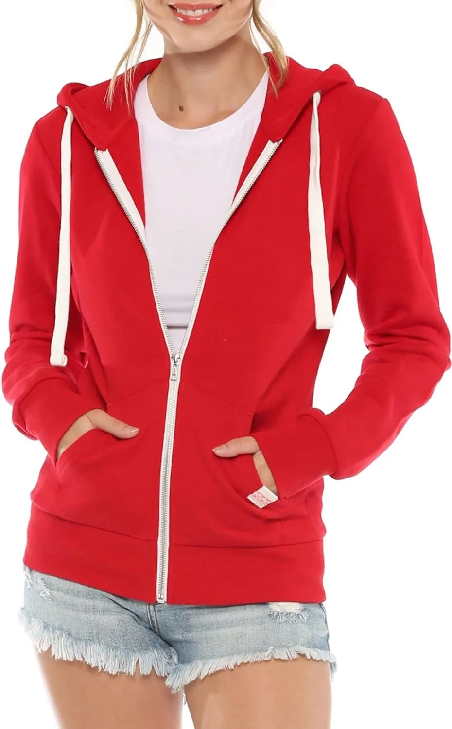 Urban Look Womens Active Long Sleeve Fleece Zip Up Hoodie with Plus Size
