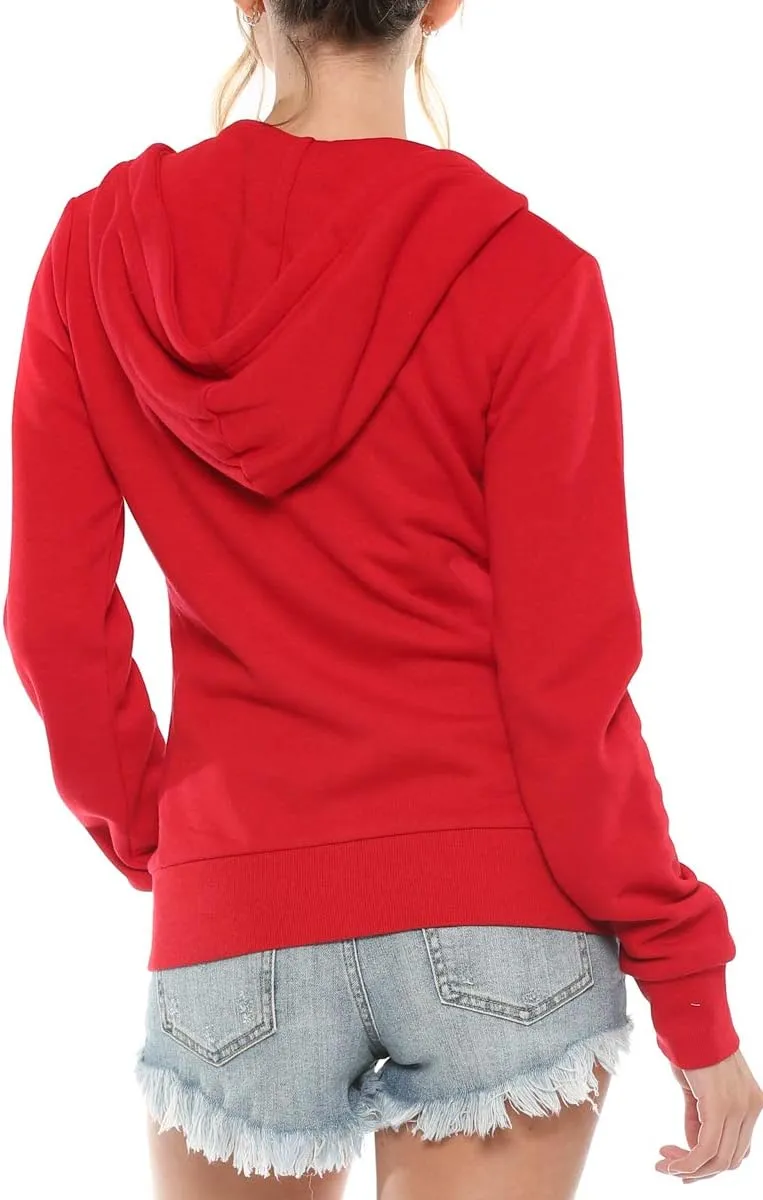 Urban Look Womens Active Long Sleeve Fleece Zip Up Hoodie with Plus Size