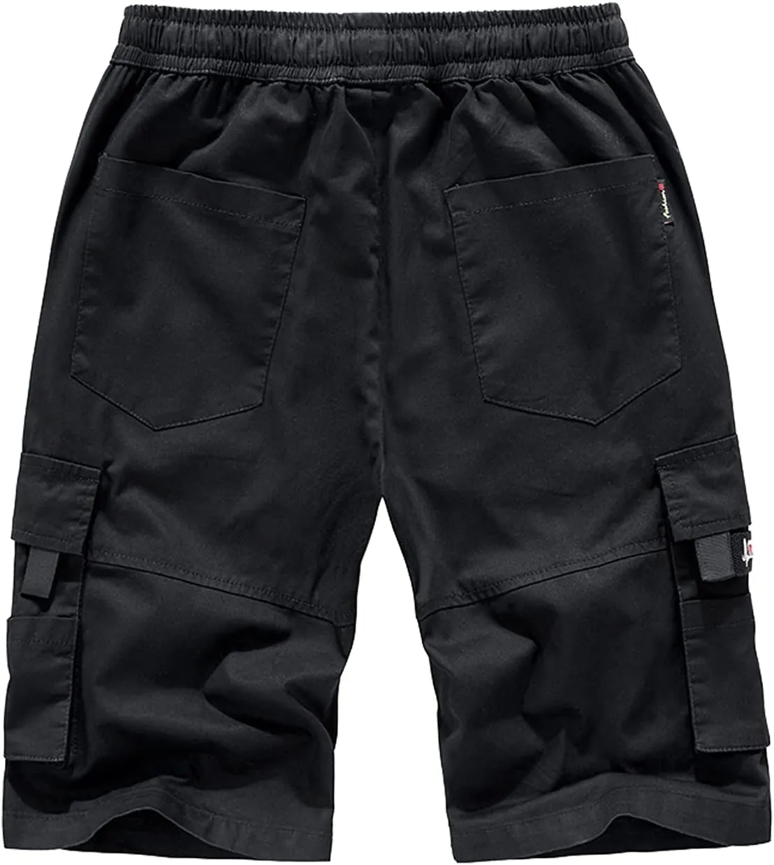 Vcansion Women's Casual Cotton Elastic Waist Drawstring Loose Fit Outdoor Multi-Pockets Cargo Shorts