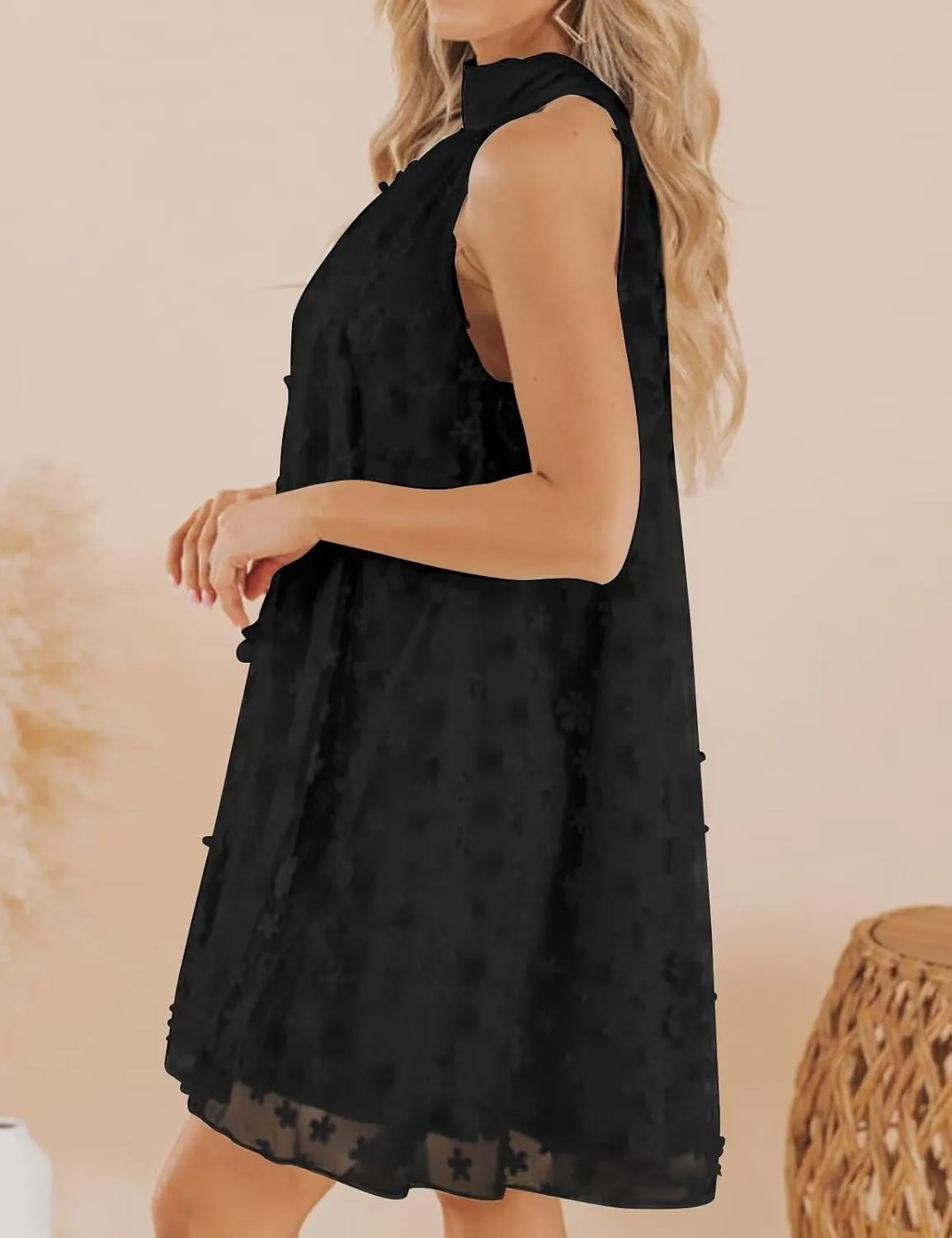 VIMPUNEC 2024 Womens Summer Wedding Guest Formal Dresses Cocktail Halter Swing Dress Cute A Line Mini Homecoming Dress