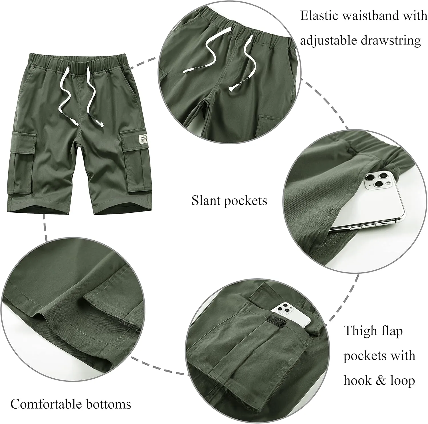 VtuAOL Cargo Shorts for Women Casual Relaxed Comfy Hiking Shorts with Multi Pockets