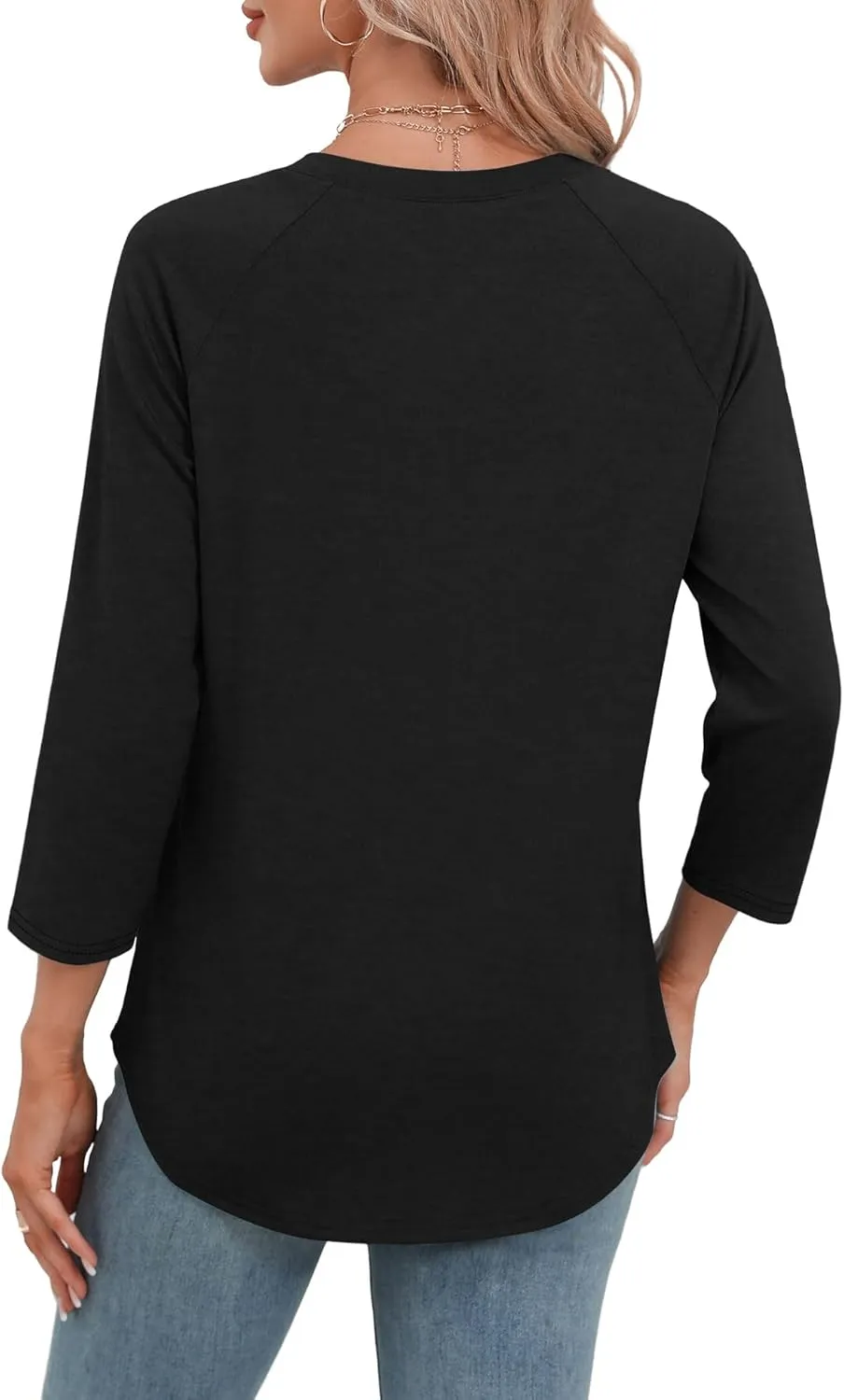 WIHOLL 3/4 Length Sleeve Womens Tops Summer Basic Business Casual Blouses 2025 Fashion