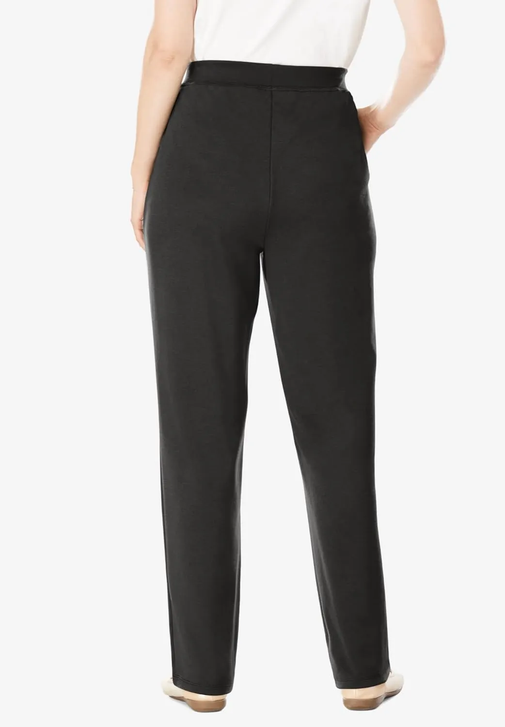 Woman Within Plus Size Petite Straight Leg Ponte Knit Pant