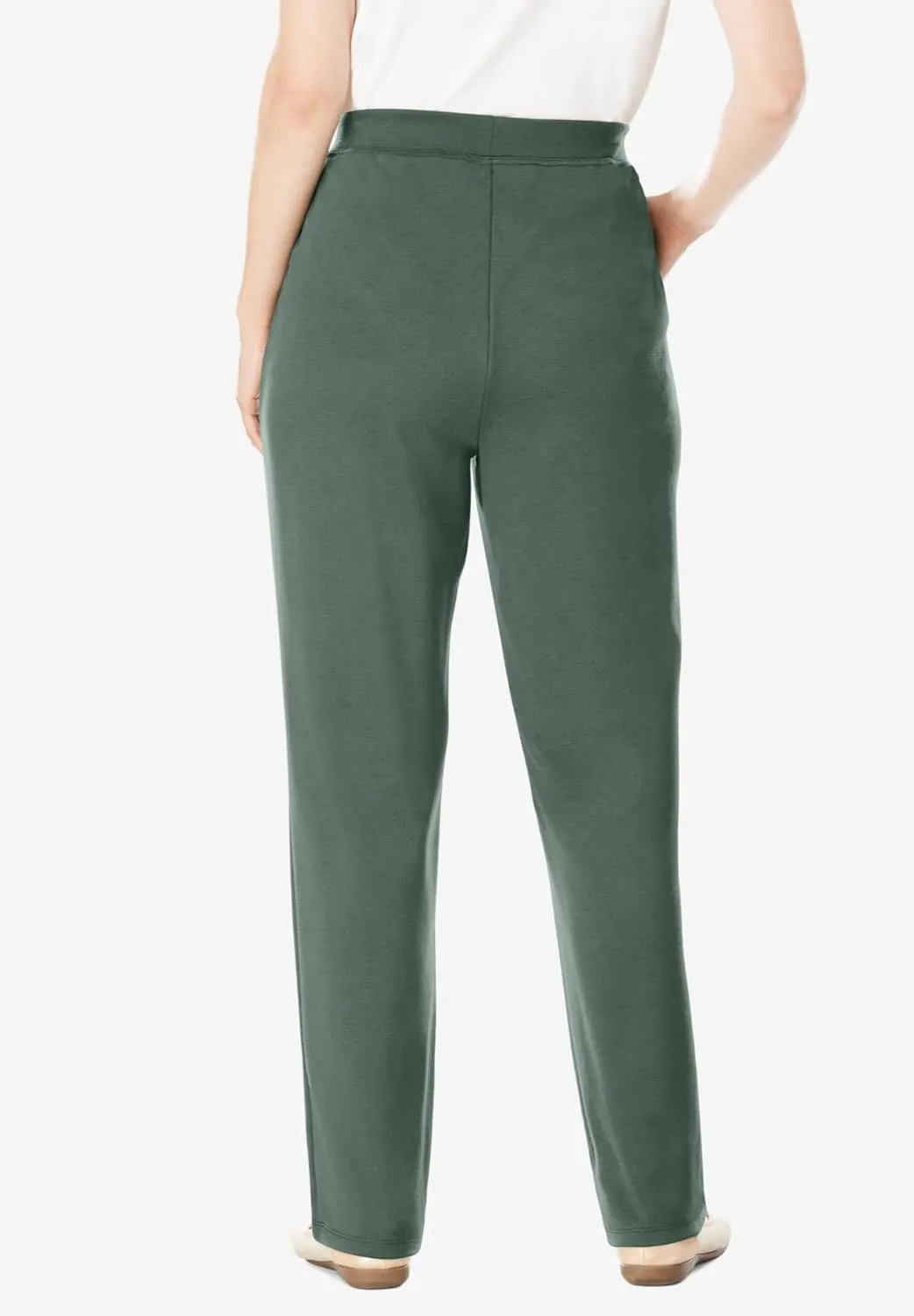 Woman Within Plus Size Petite Straight Leg Ponte Knit Pant