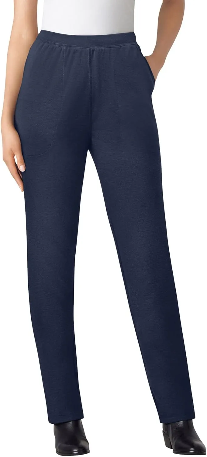 Woman Within Plus Size Petite Straight Leg Ponte Knit Pant