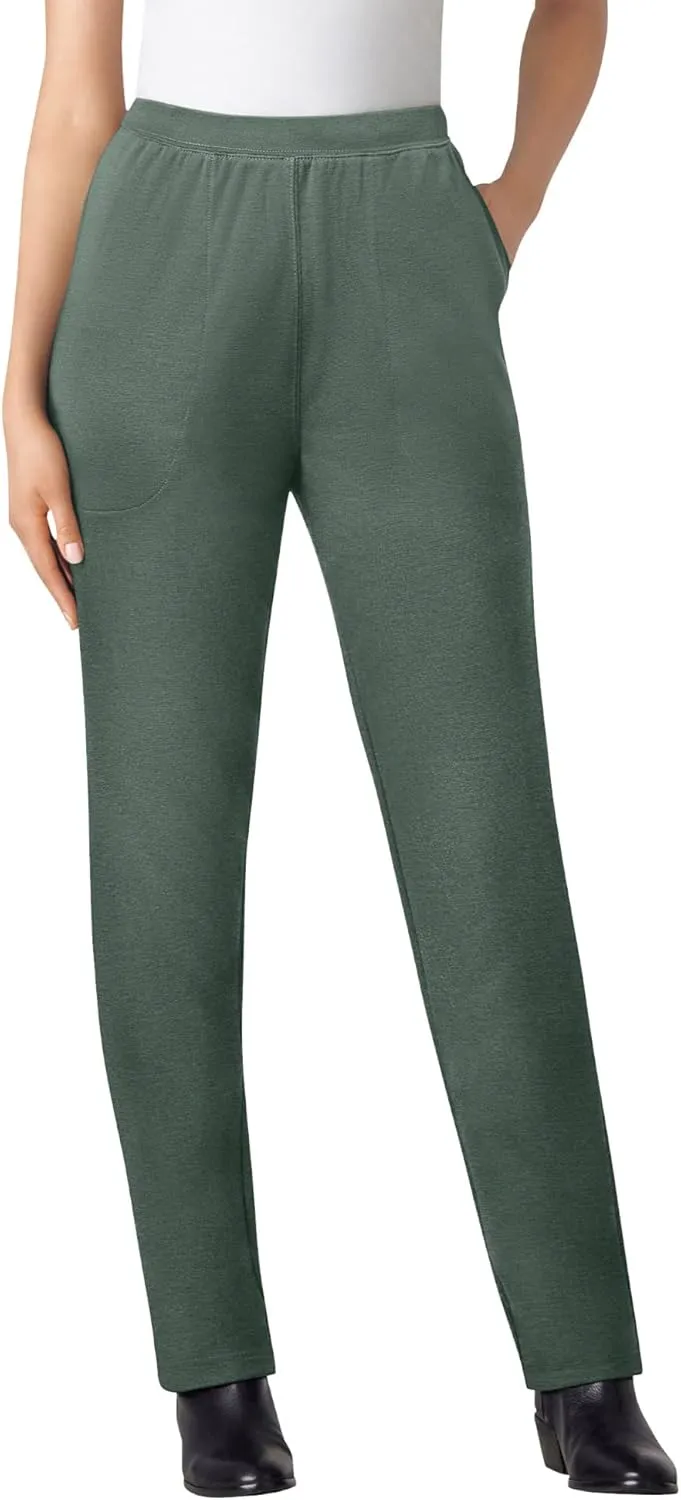 Woman Within Plus Size Petite Straight Leg Ponte Knit Pant