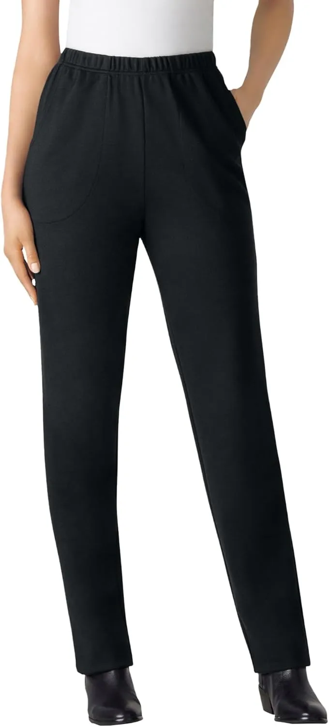 Woman Within Plus Size Petite Straight Leg Ponte Knit Pant