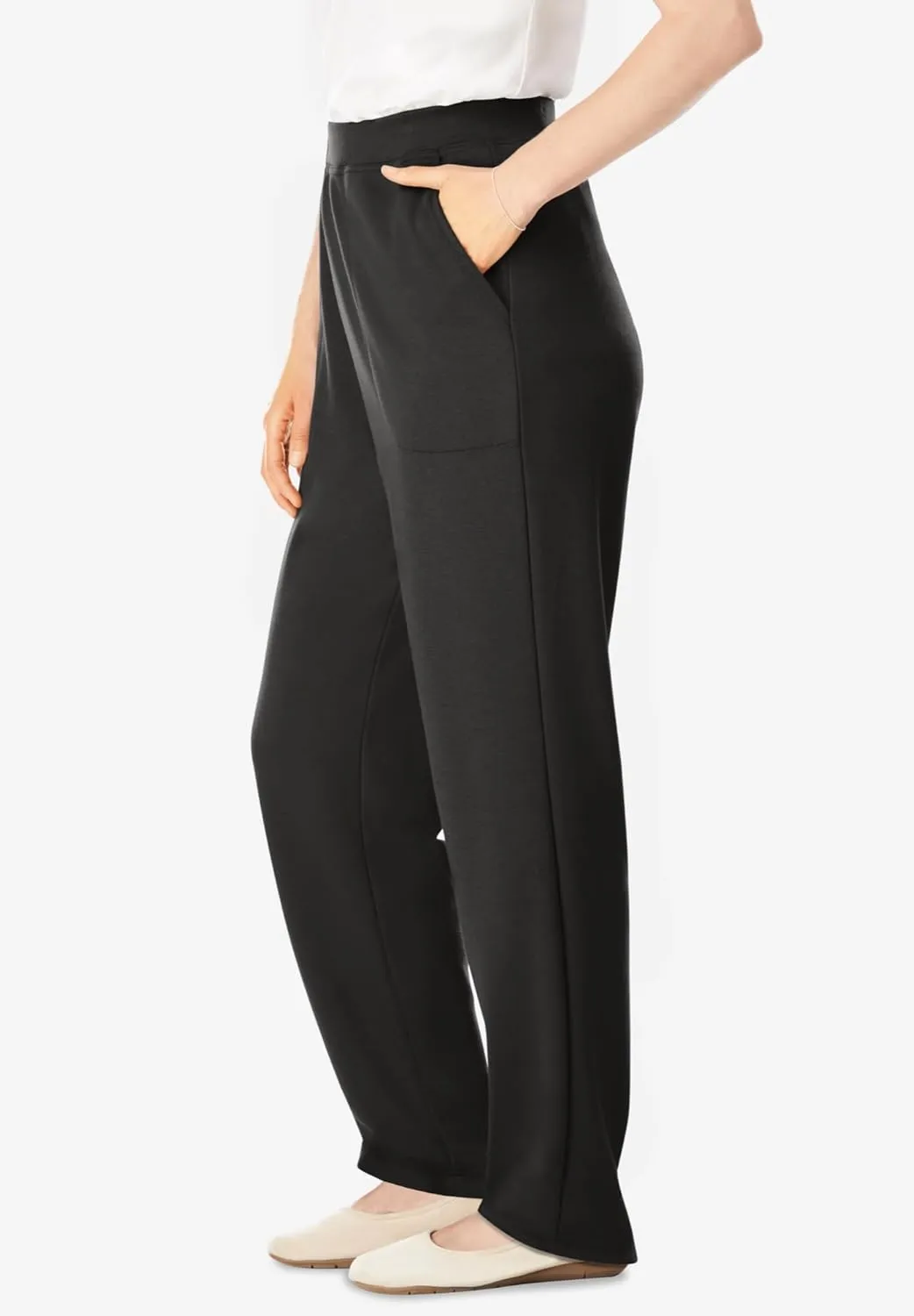 Woman Within Plus Size Petite Straight Leg Ponte Knit Pant