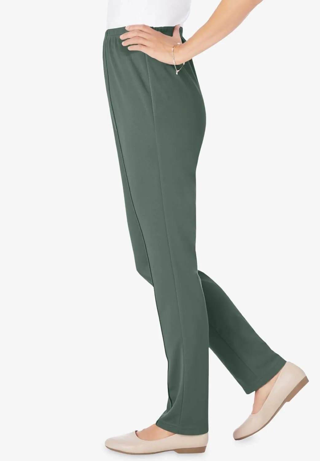 Woman Within Plus Size The Elastic-Waist Soft Knit Pant