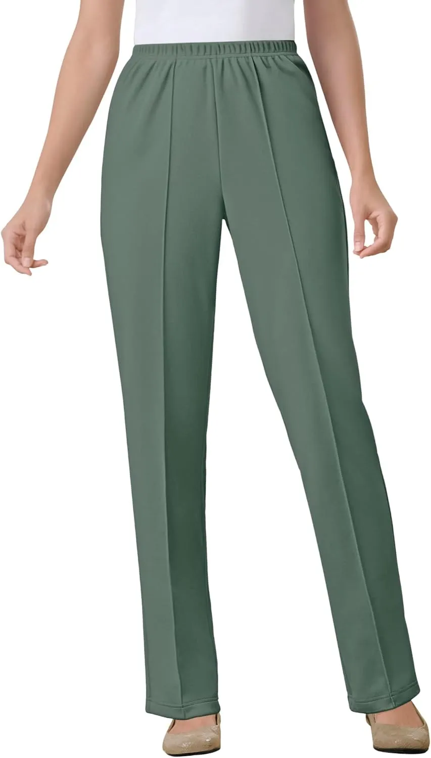 Woman Within Plus Size The Elastic-Waist Soft Knit Pant