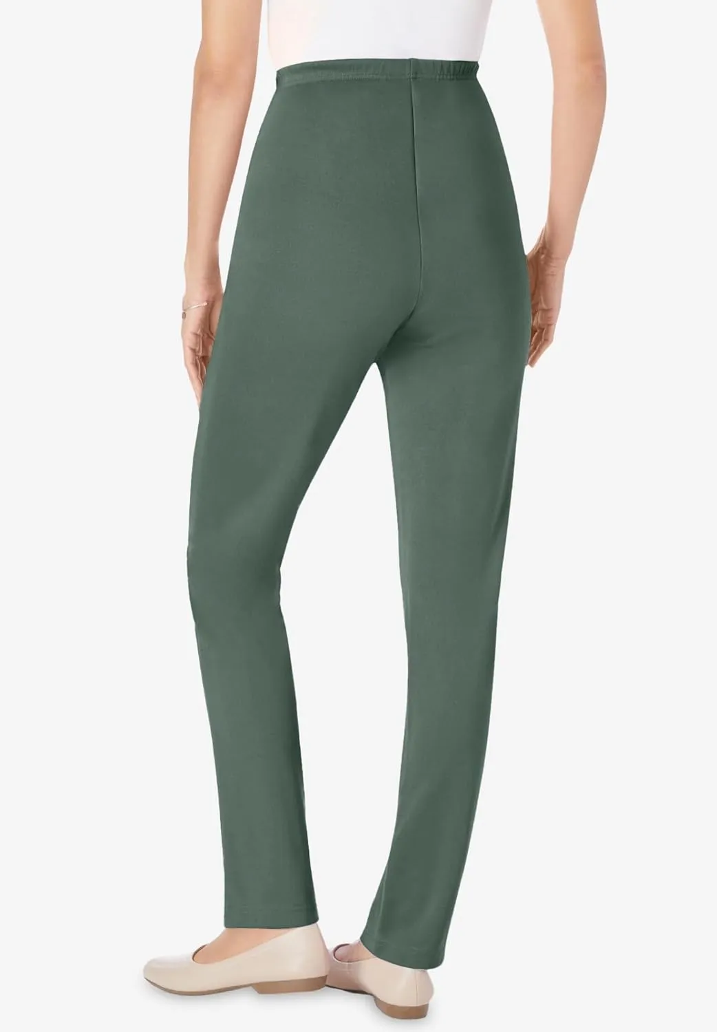 Woman Within Plus Size The Elastic-Waist Soft Knit Pant