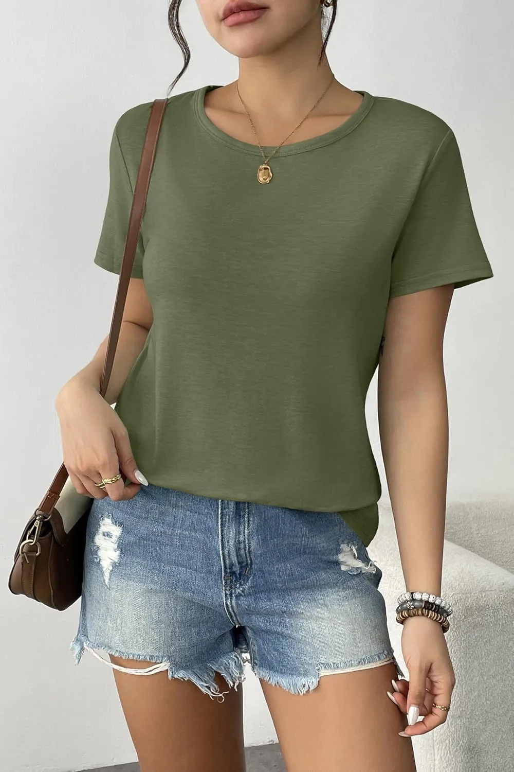 Womens 3 Pack T Shirts Basic Short Sleeve Tees Crewneck Fashion Tops Loose
