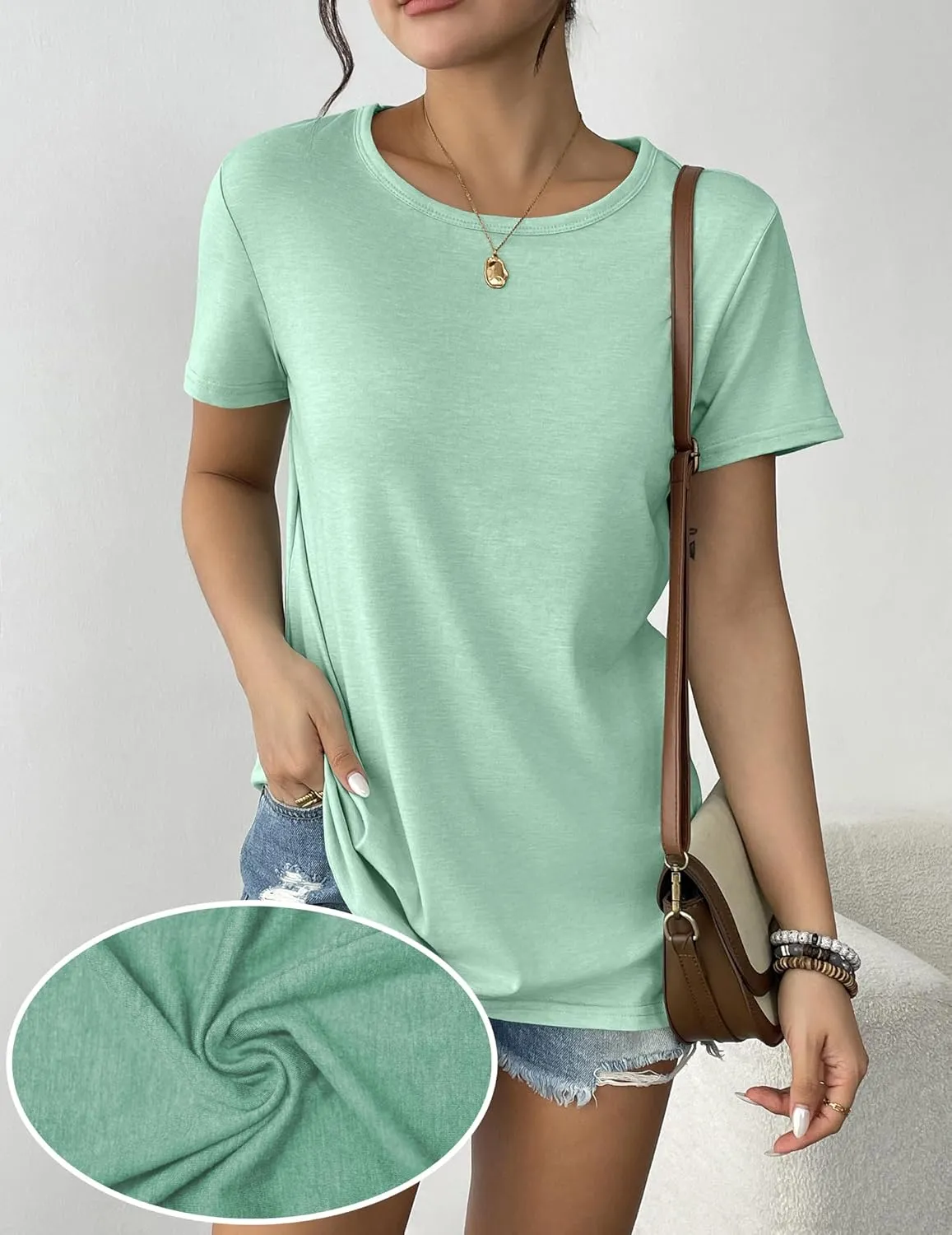 Womens 3 Pack T Shirts Basic Short Sleeve Tees Crewneck Fashion Tops Loose