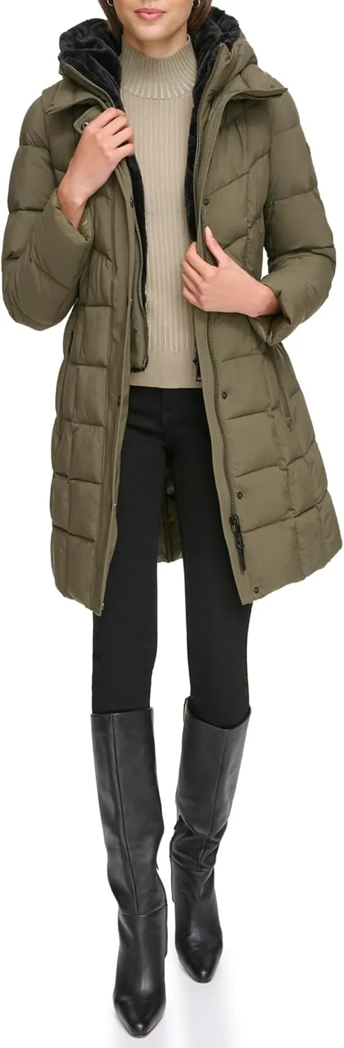 Women's Bib-Front Long Puffer