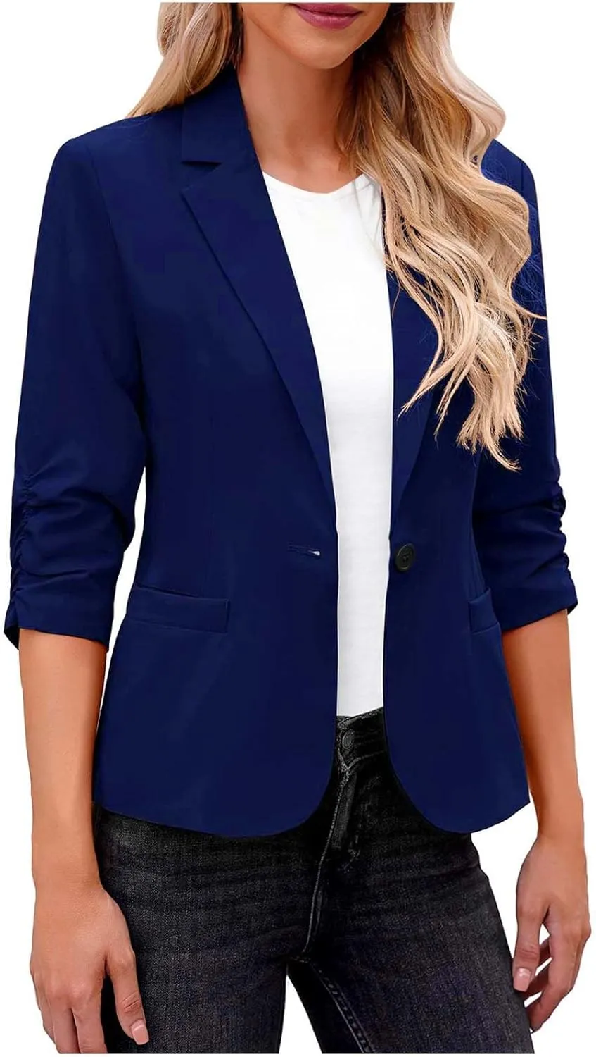 Womens Blazers for Work Casual Open Front Cardigan Office Business Jacket 2024 Trendy Outfits Dressy Womens Blazer