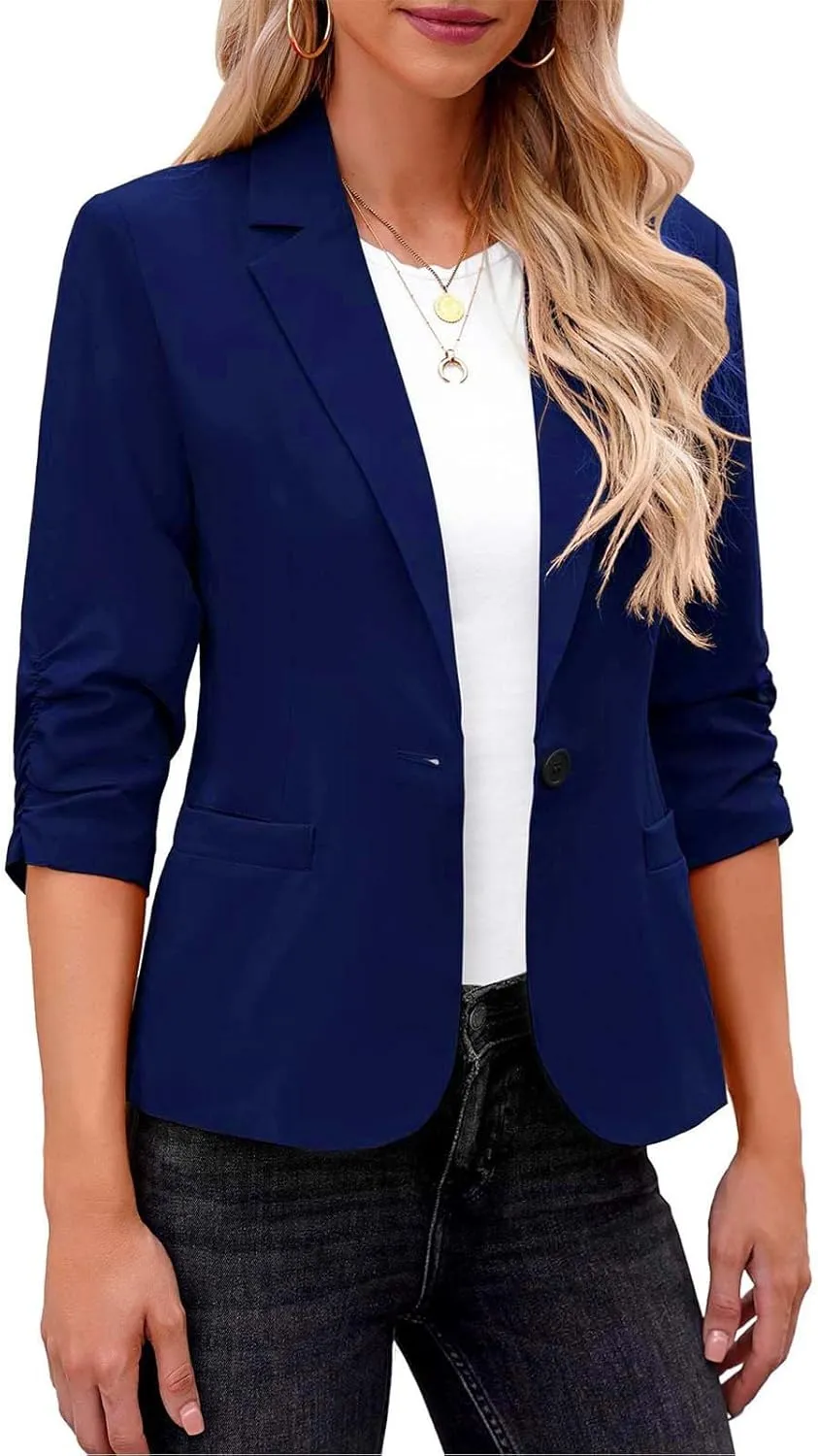 Womens Blazers for Work Casual Open Front Cardigan Office Business Jacket 2024 Trendy Outfits Dressy Womens Blazer
