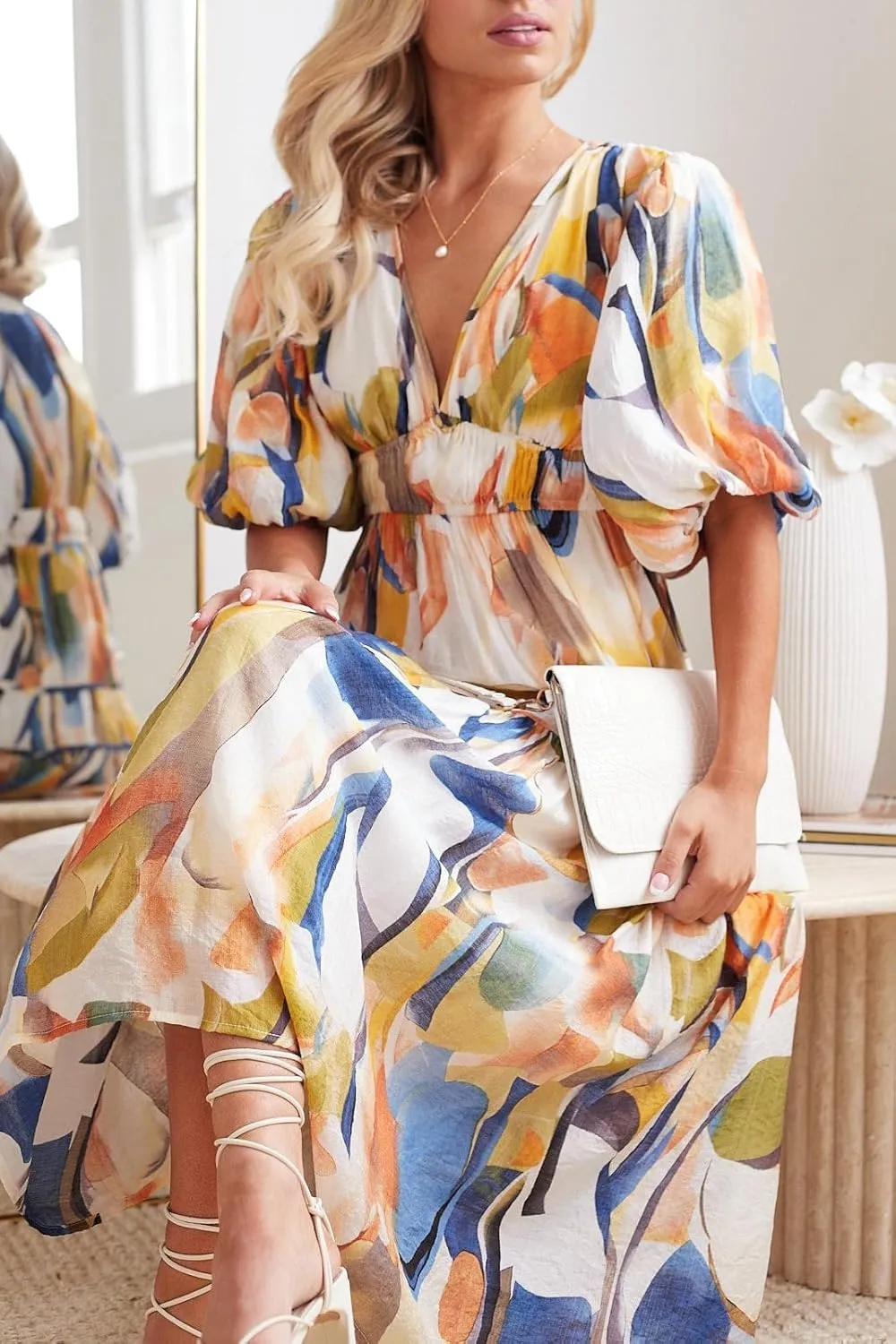Women's Floral Maxi Dress Summer Fall Wedding Guest Dress