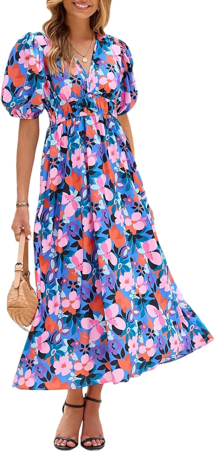 Women's Floral Maxi Dress Summer Fall Wedding Guest Dress