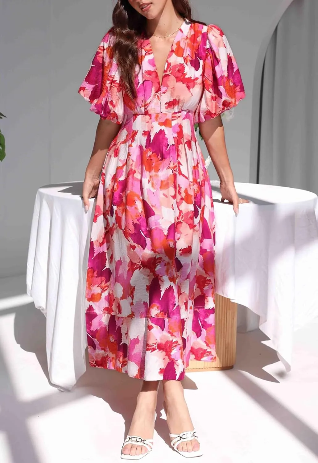 Women's Floral Maxi Dress Summer Fall Wedding Guest Dress