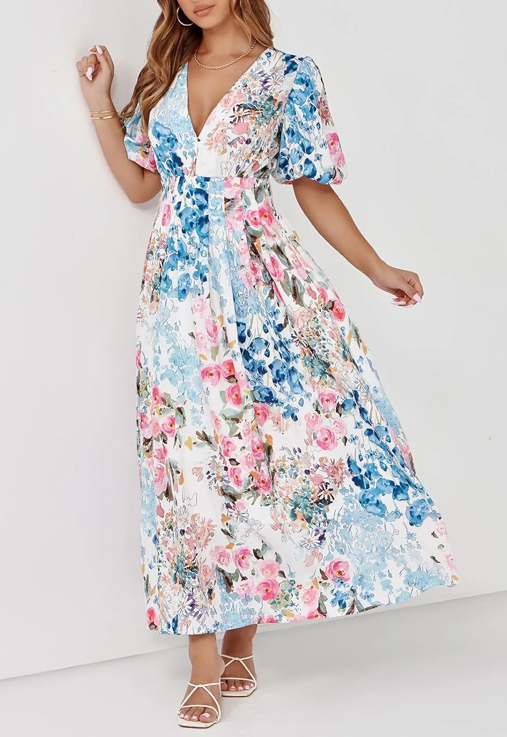 Women's Floral Maxi Dress Summer Fall Wedding Guest Dress