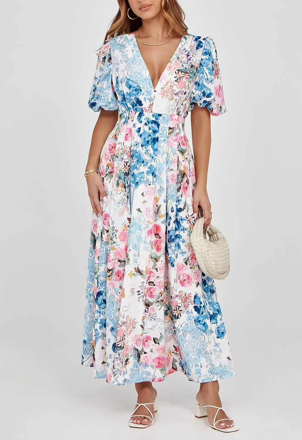 Women's Floral Maxi Dress Summer Fall Wedding Guest Dress