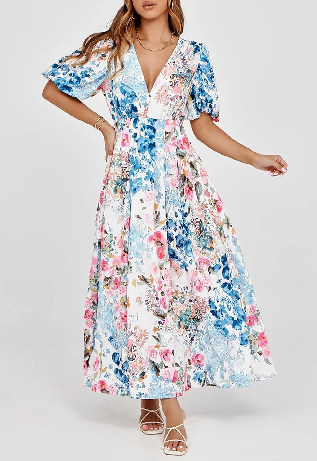 Women's Floral Maxi Dress Summer Fall Wedding Guest Dress