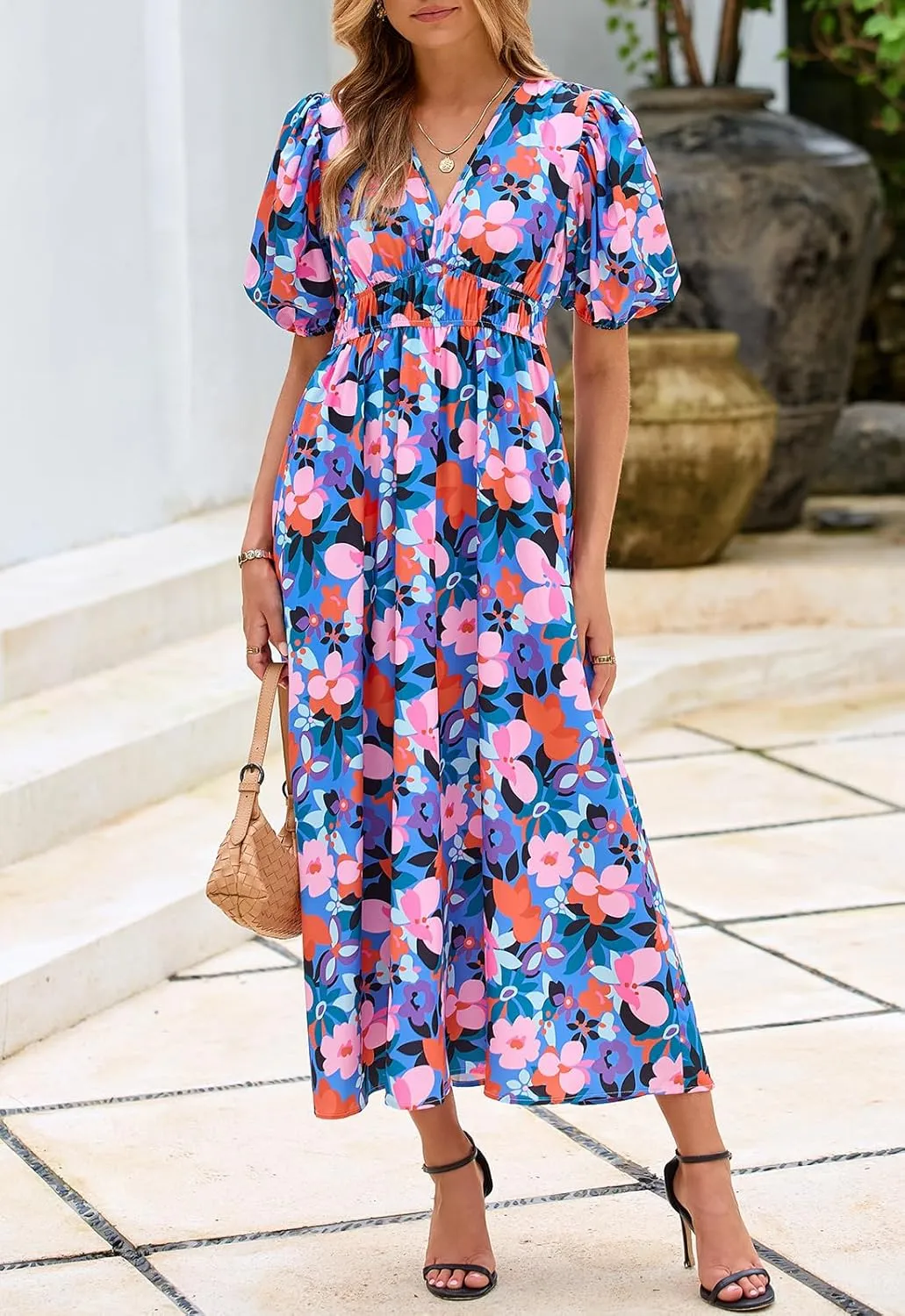 Women's Floral Maxi Dress Summer Fall Wedding Guest Dress