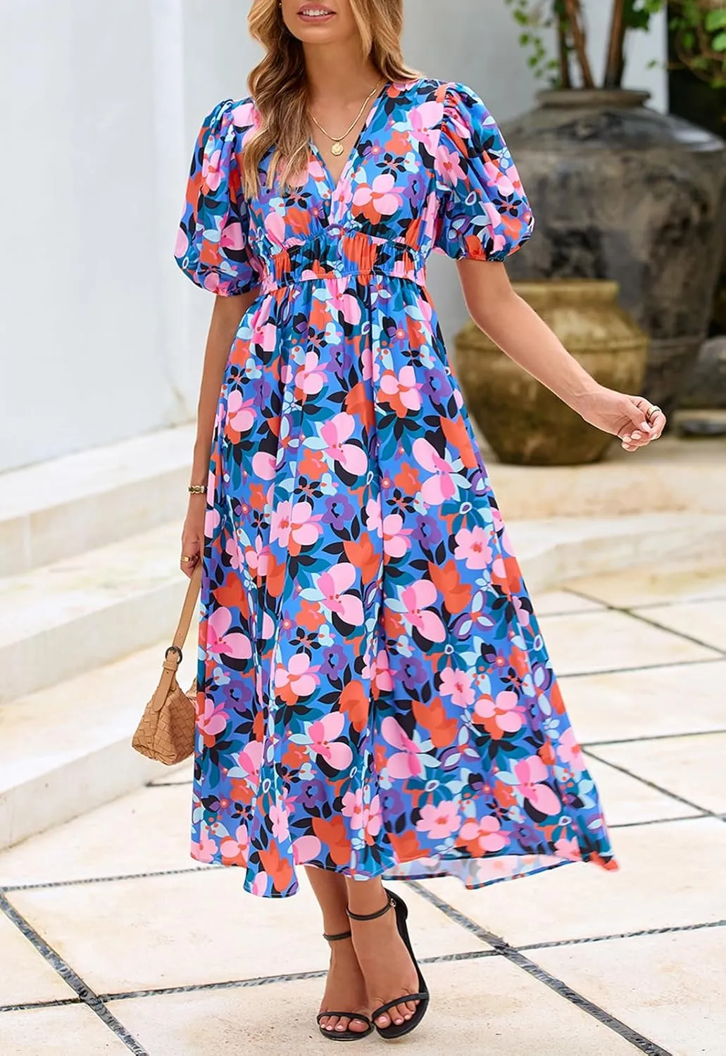 Women's Floral Maxi Dress Summer Fall Wedding Guest Dress