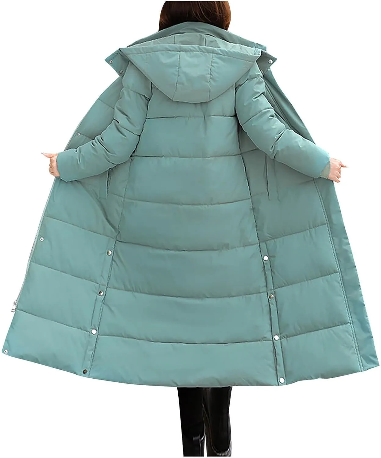 Women's Long Winter down Coat Warm Windproof Quilted Puffer Jacket Thicken Warm Puffy Parka with Hood Ski Outerwear
