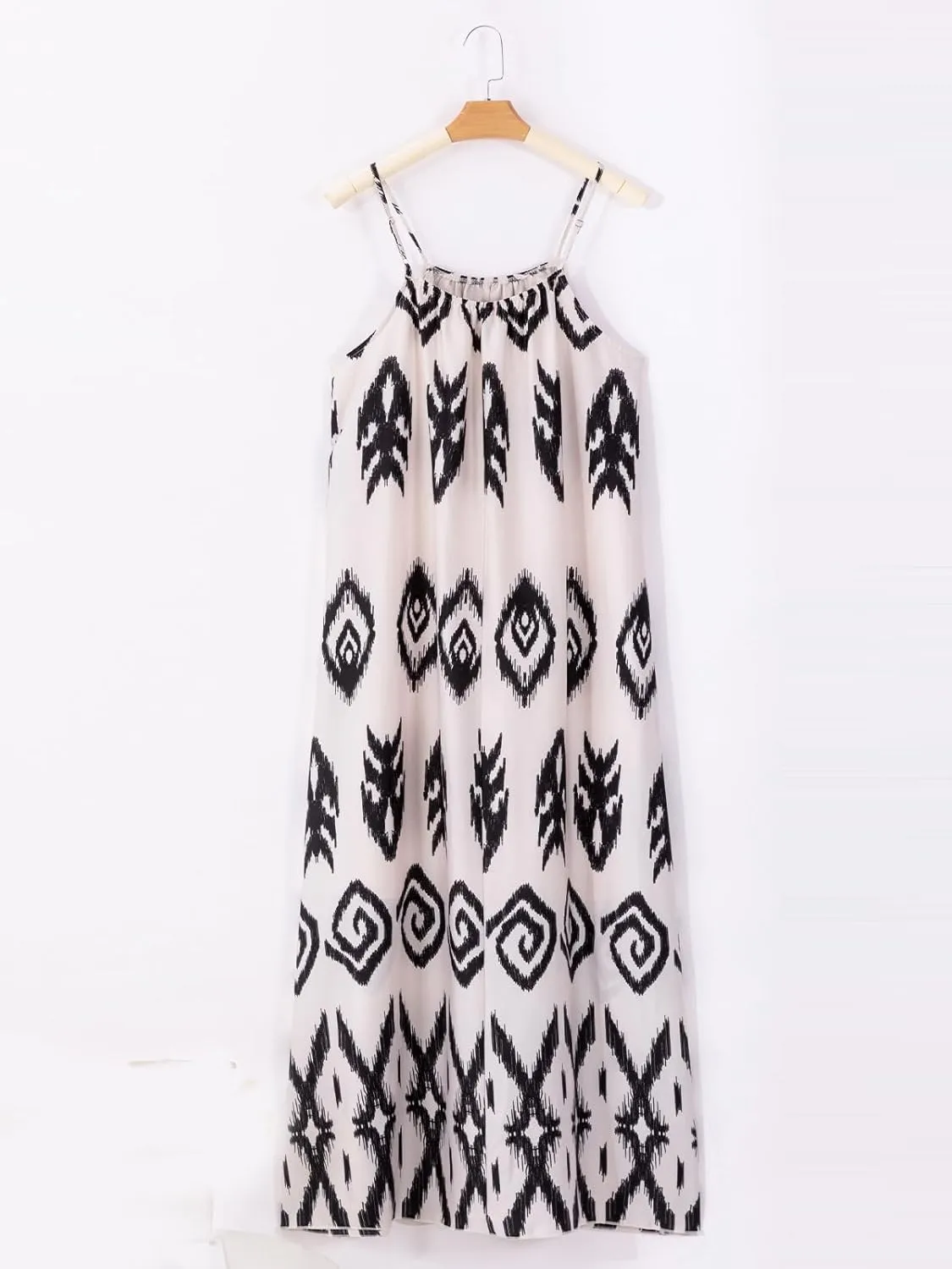 Womens Maxi Summer A-Shape Sleeveless Long Dress Adjustable Straps Summer Dresses 2024