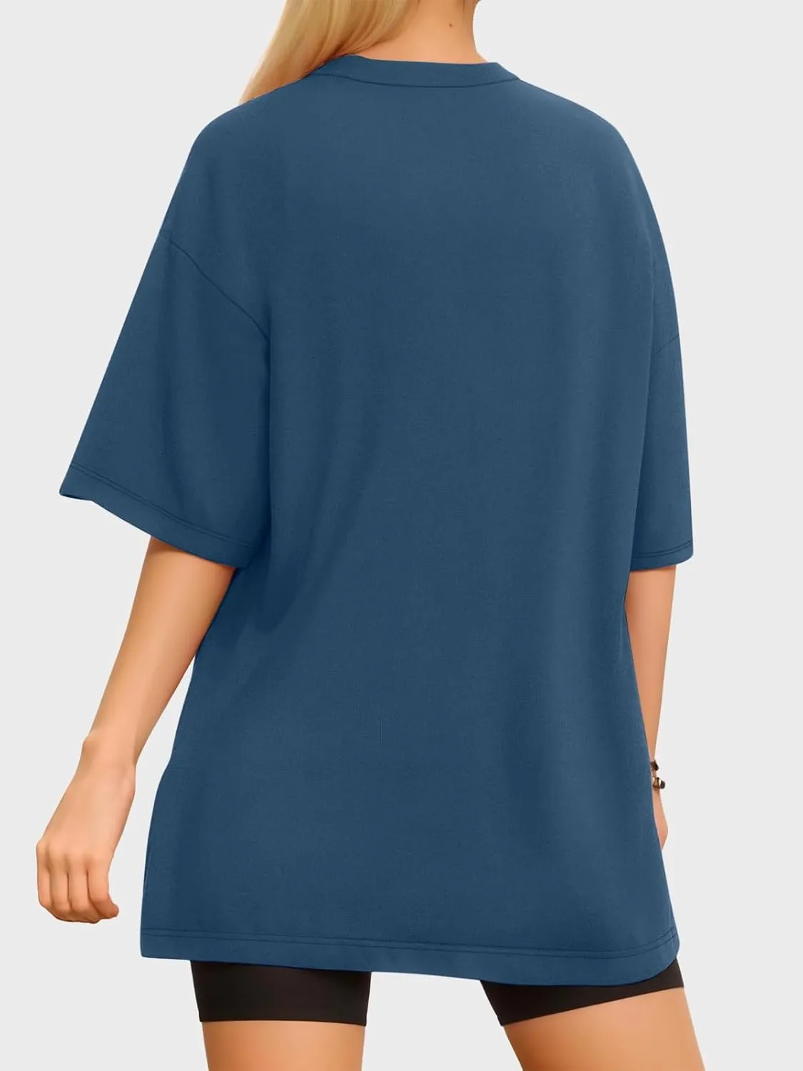 Womens Overisized Tshirts V Neck Workout Gym Shirts Tops Casual Summer Clothes