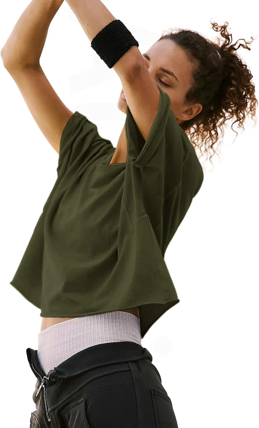 Women's Summer Short Sleeve Crop Tops Casual Basic Cotton Athletic Yoga Running T-Shirts