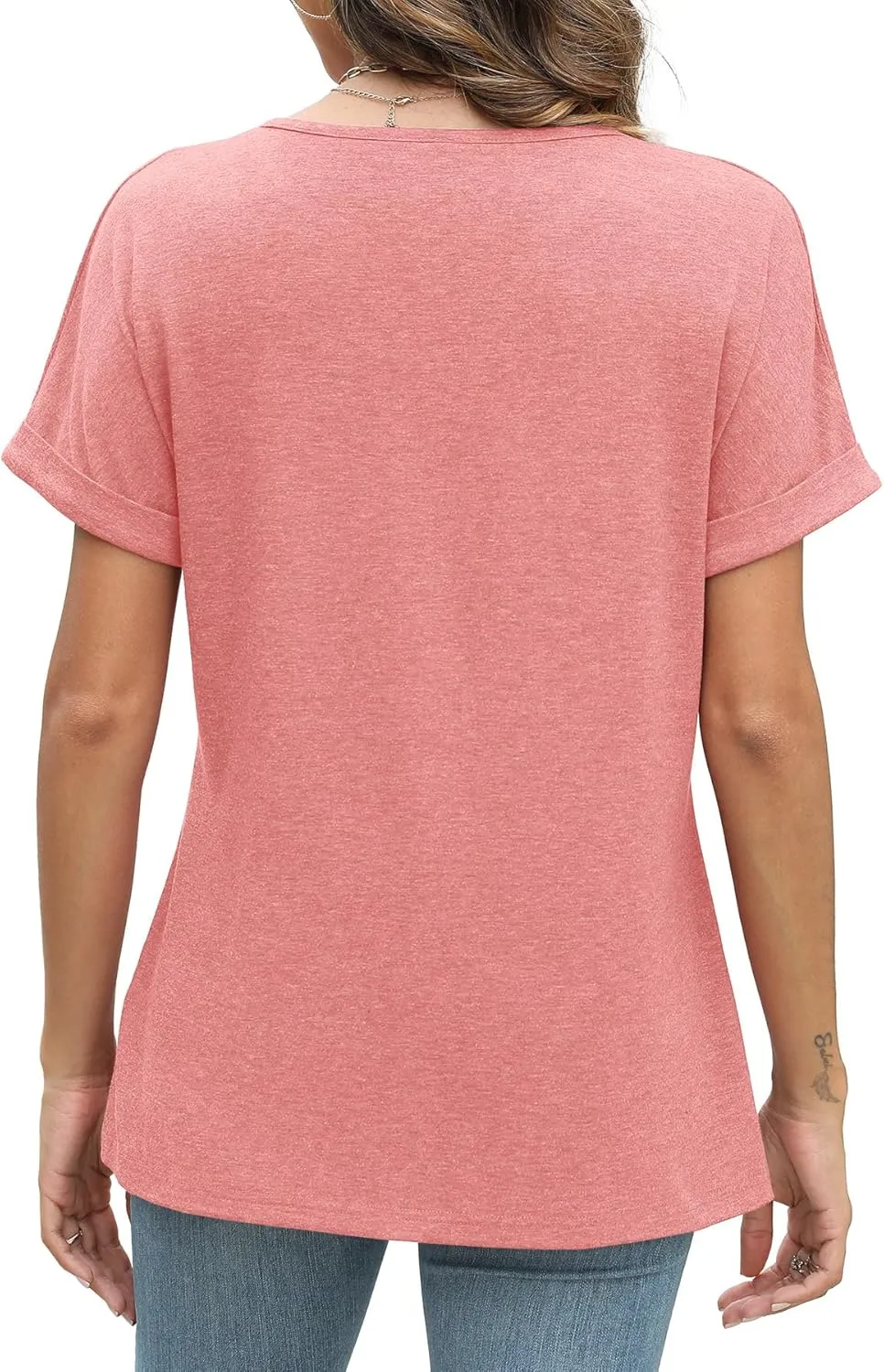 Womens Summer Tops Short Sleeve Shirts for Women V Neck Basic Fashion Clothes