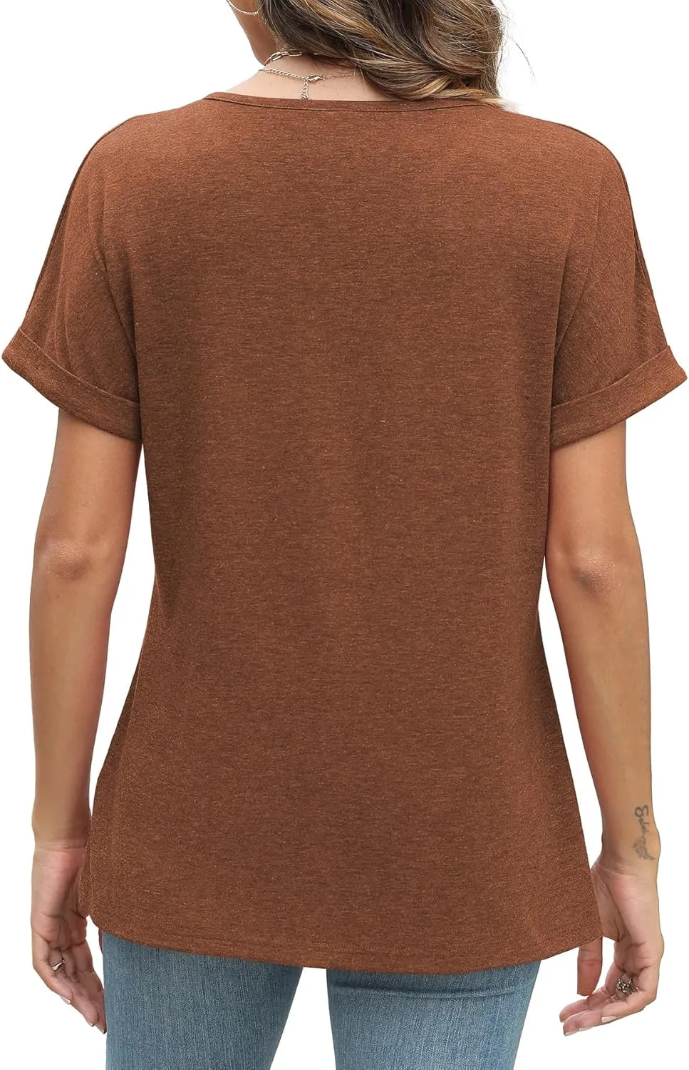 Womens Summer Tops Short Sleeve Shirts for Women V Neck Basic Fashion Clothes