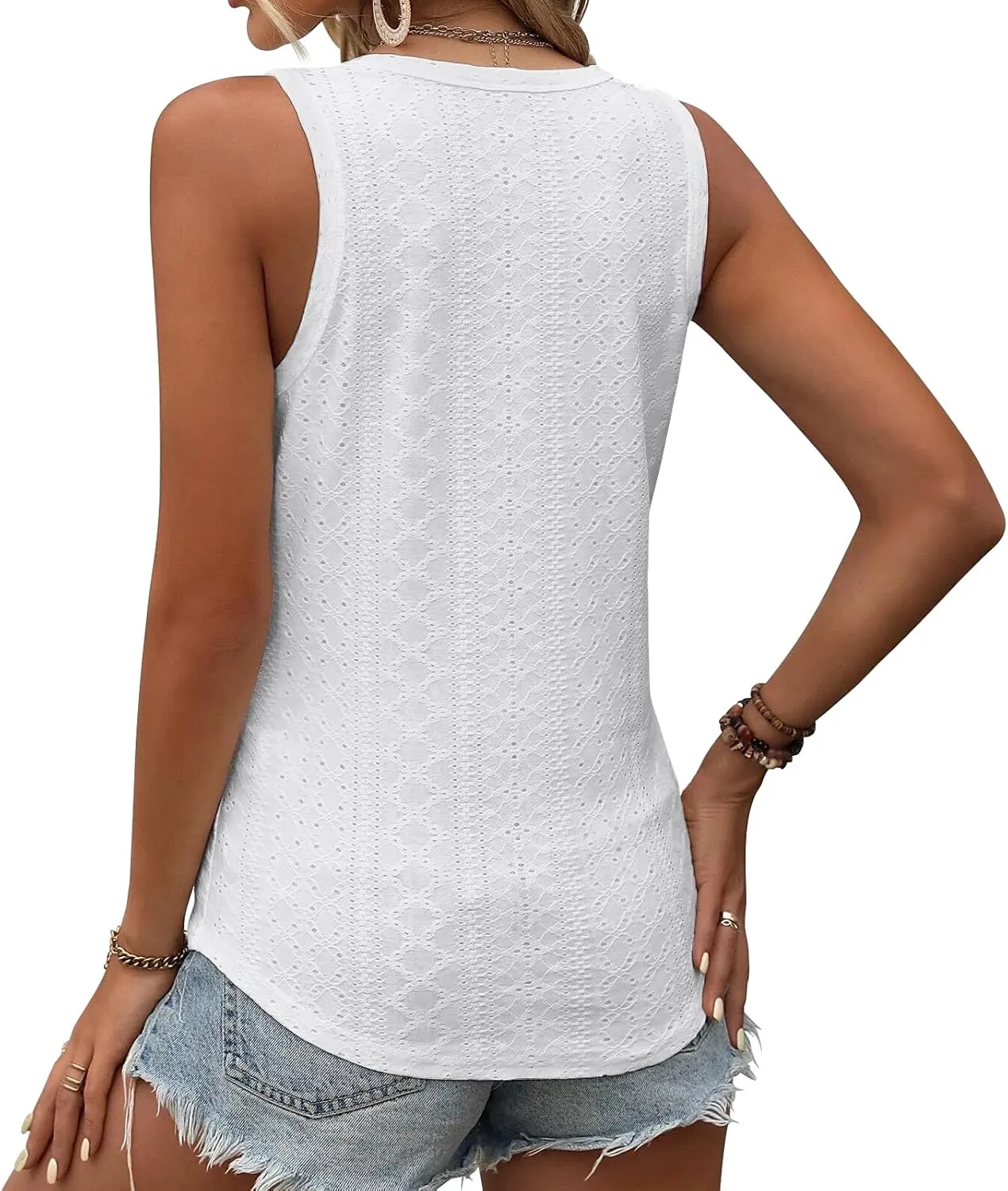 Womens V Neck Short Sleeve Embroidery Shirts Casual Loose Tops Dressy Blouses