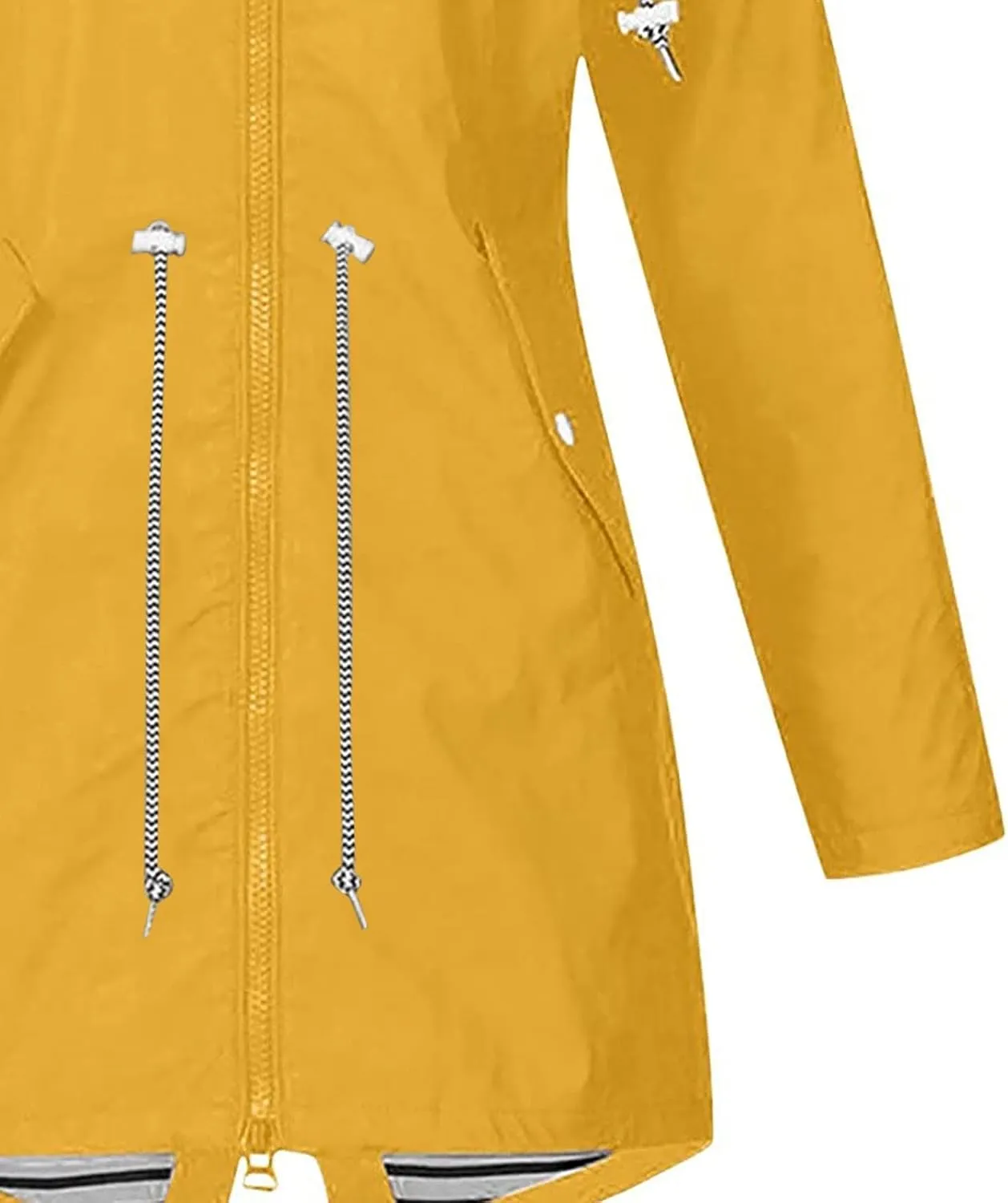 Women's Waterproof Lightweight Rain Jacket Windbreaker Hooded Sportswear Jacket Outdoor Hiking Long Trench Rain Coat